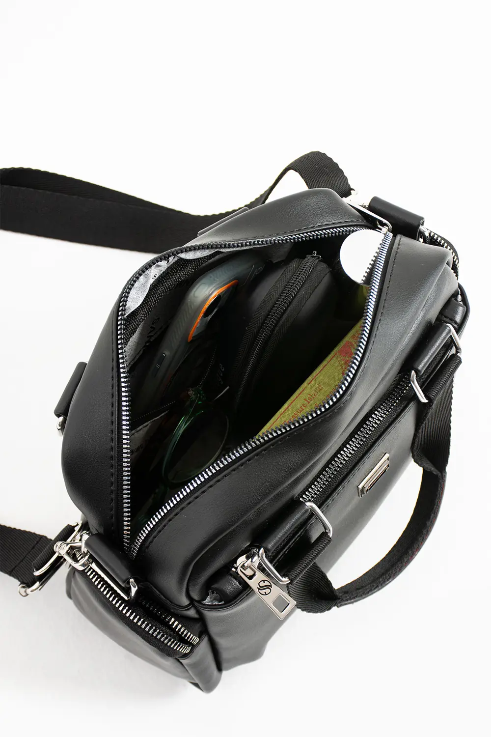 Kadın Çok Gözlü Kum Taba Garnili Ayarlanbilir Çapraz Askılı El ve