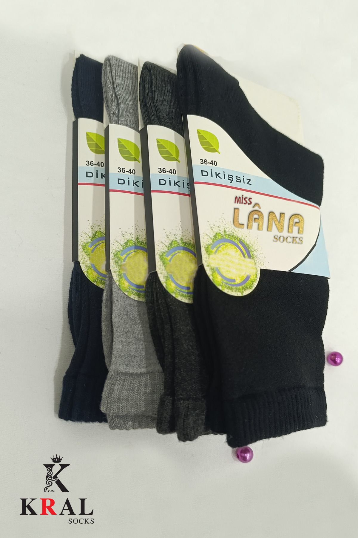 Kral Socks Kadin Çorap 4 Çift Bambu Lastiksiz Dikişsiz Esnek Ayaği Sikmayan 