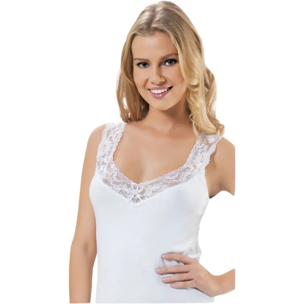 Kadın Dantel Detaylı V Yaka Atlet Kadın Dantel Detaylı V Yaka Atlet