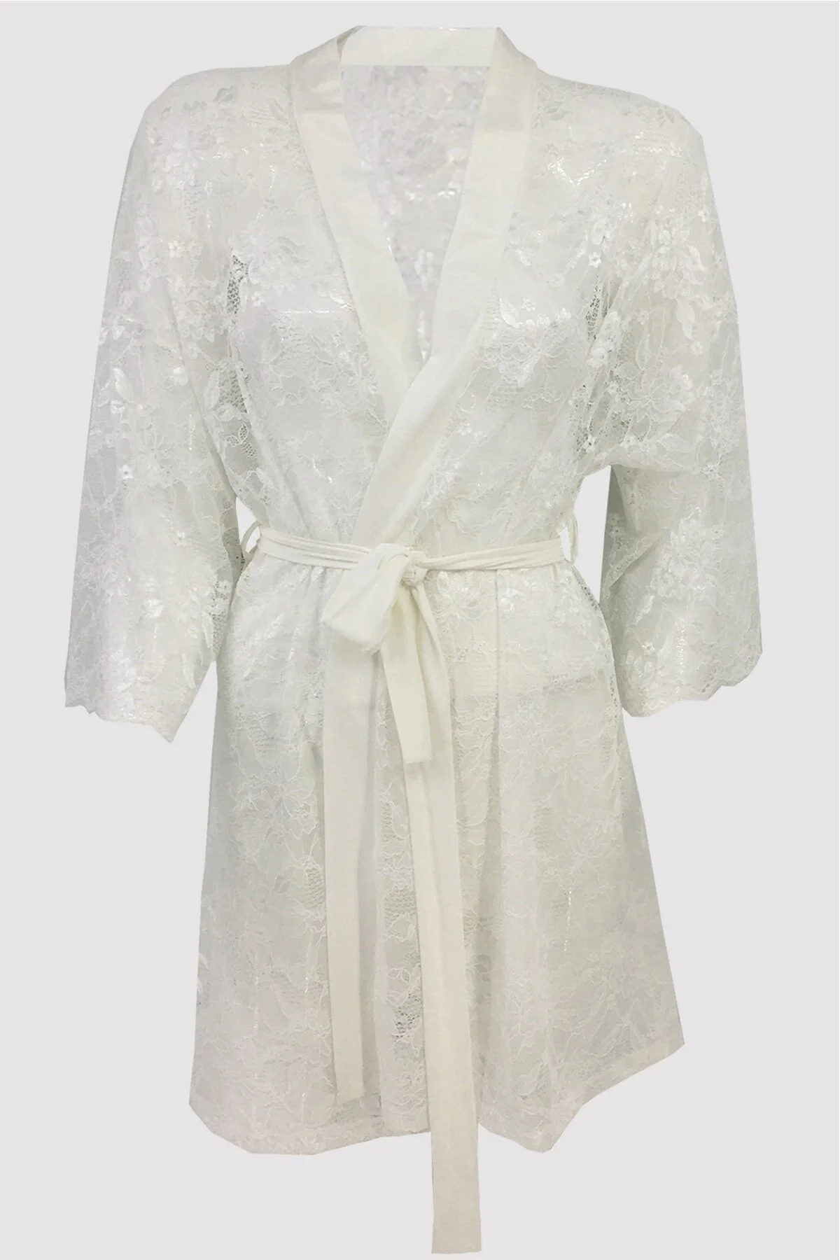 Kadın Dantel Sabahlık  Bordo