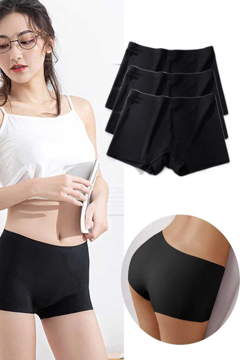 Kadın Dikişsiz Görünmez Mini Şort Boxer - 3'lü Paket Siyah, İz Yapmaz İç Çamaşırı Fiyatı, Yorumları ve Özellikleri
