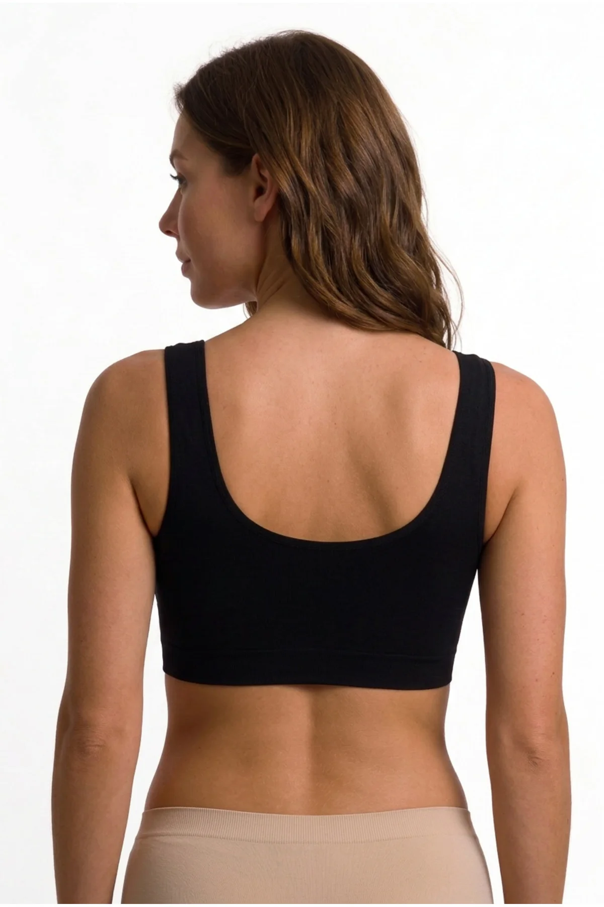 Kadın Dikişsiz Seamless Spor Sütyeni Pedli Toparlayıcı Kalın Askı