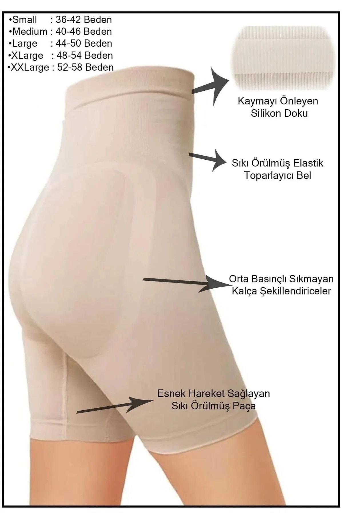 Kadın Dikişsiz Toparlayıcı Silikonlu Korse ( 1 beden inceltir )