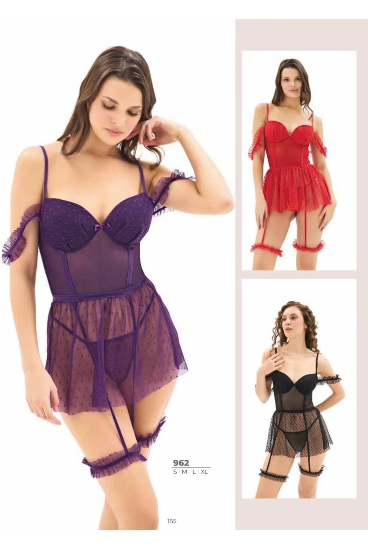 Kadın Dolgu Göğüslü Erotik Jartiyer Takım 962 MOONGİRL