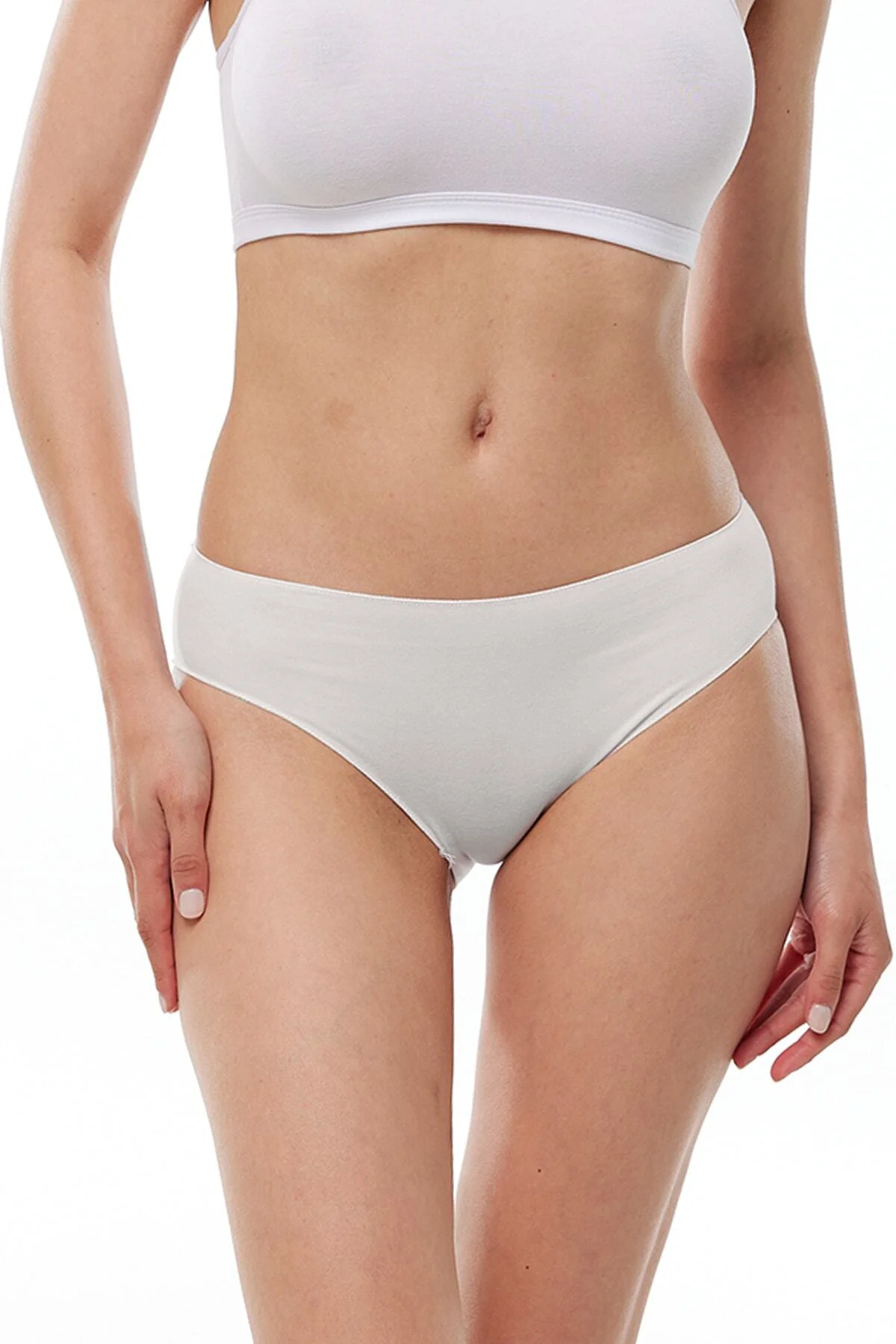 Kadın Ten 6 Lı Paket Modal Dar Kalıp Ara Bel Slip Külot 187