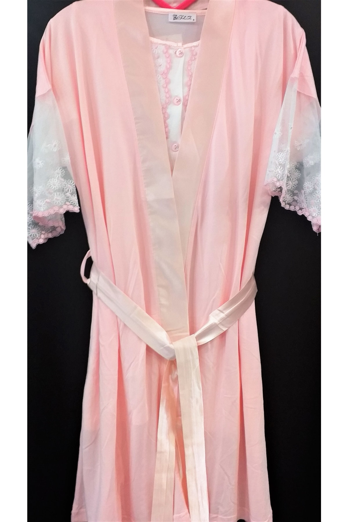 Flz Kadın Ekru Pembe Lohusa Seti