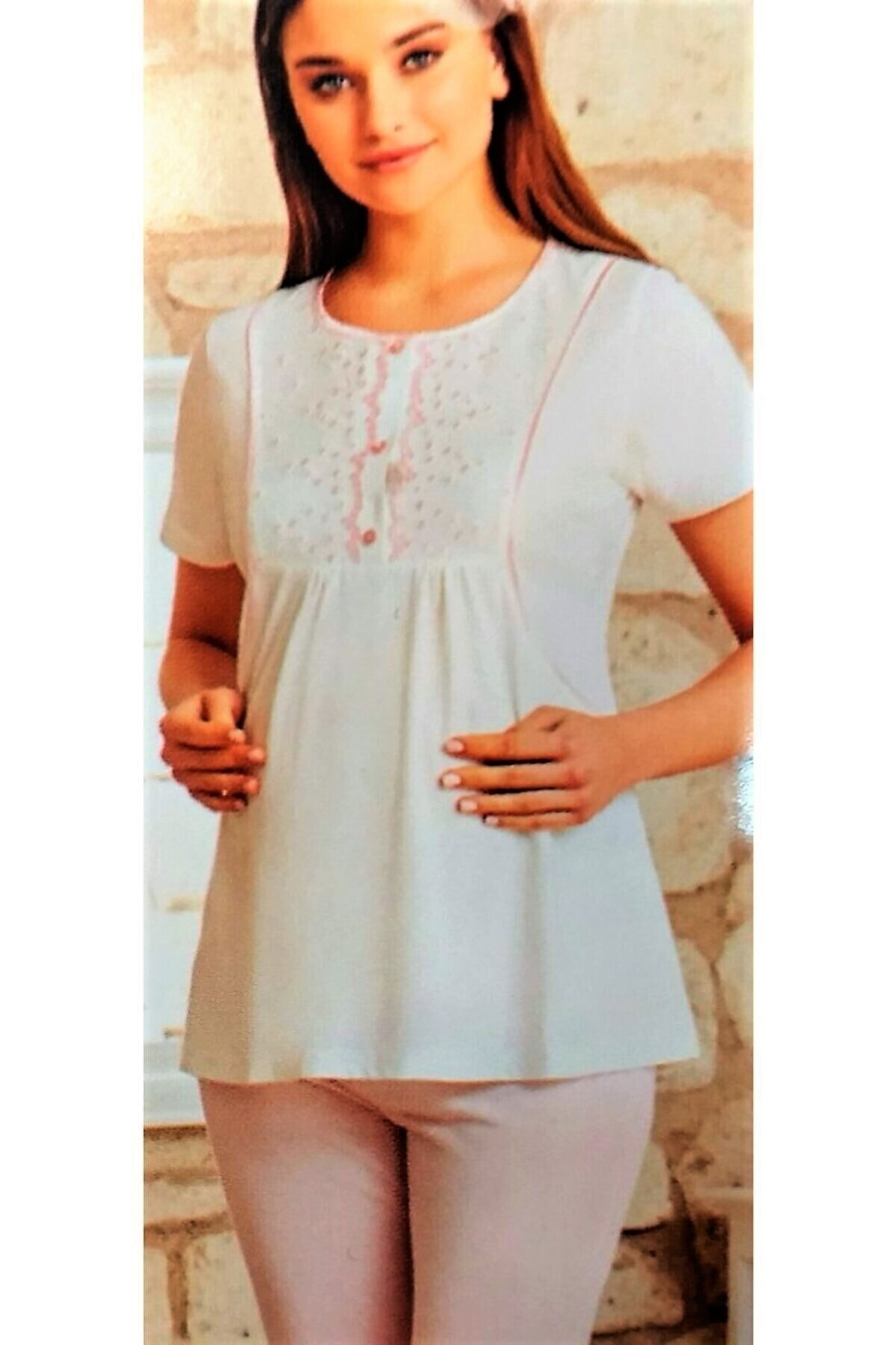 Flz Kadın Ekru Pembe Lohusa Seti