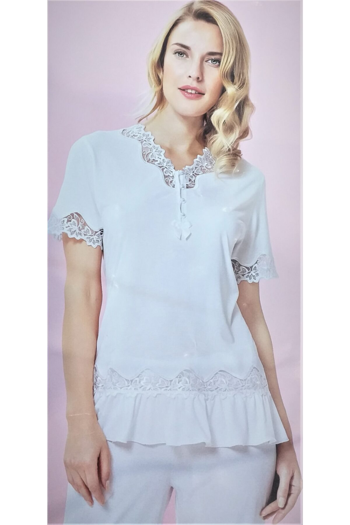 Kadın Ekru Pijama Takımı