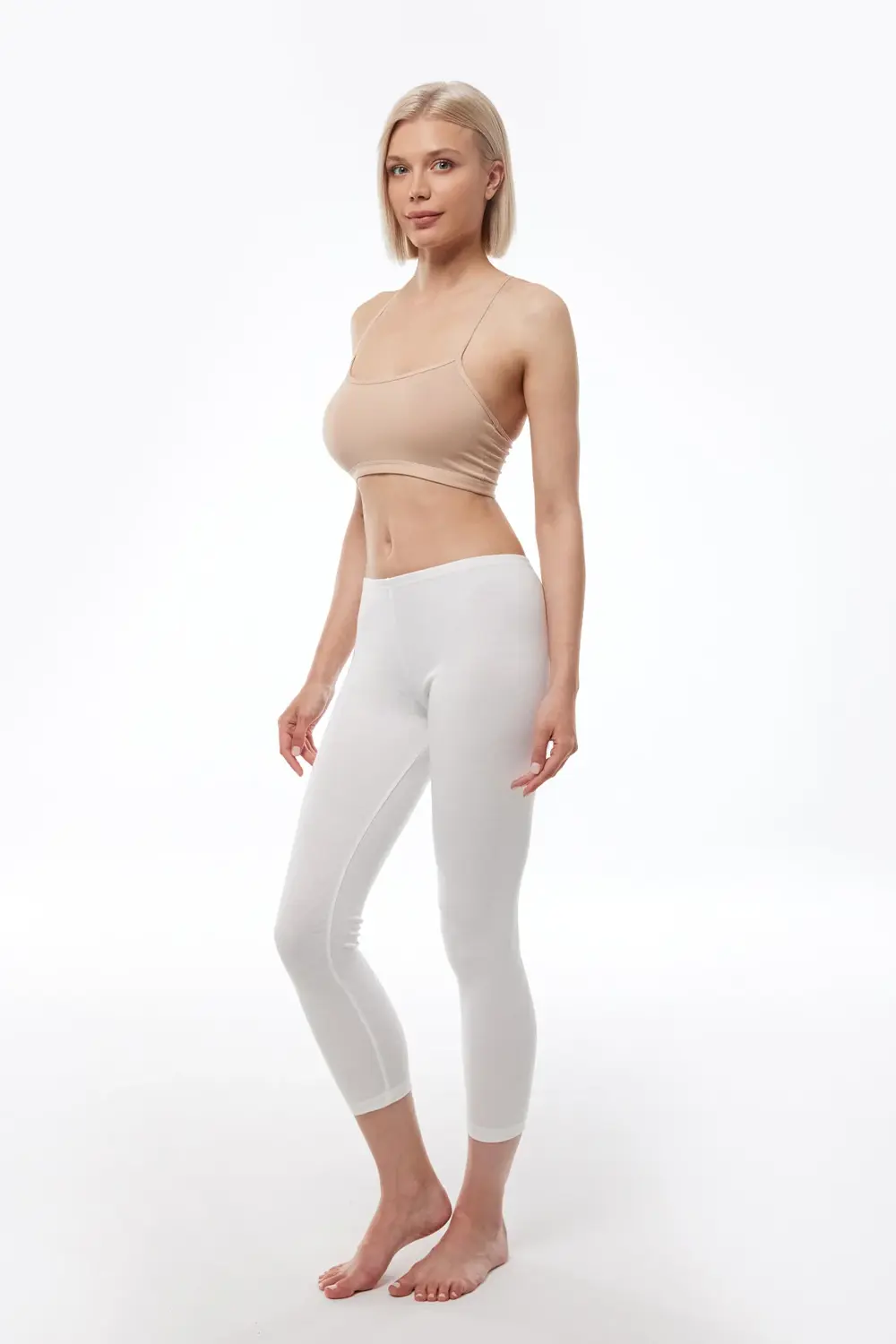 Kadın Ekru Viloft Termal Tayt 703