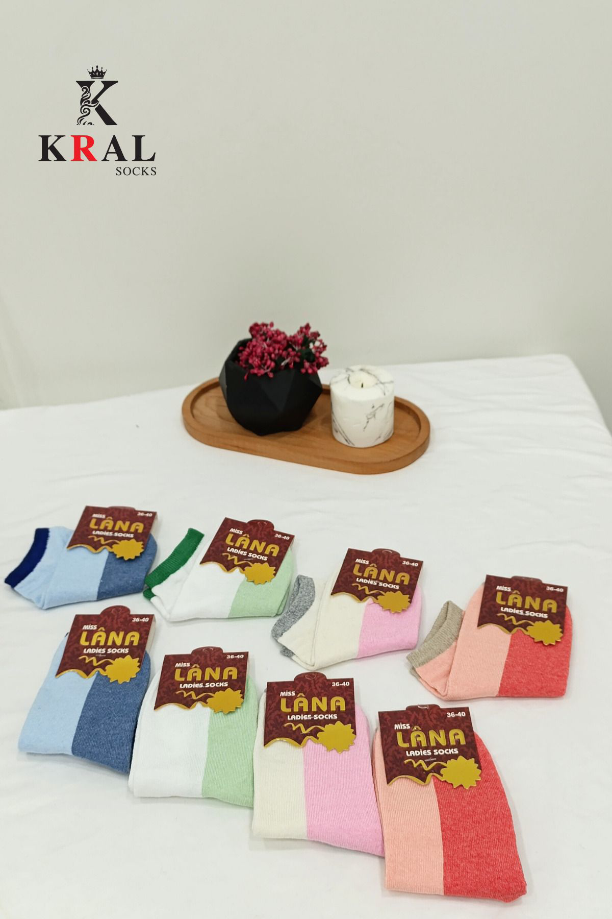 Kadın - Erkek (6 ÇİFT ) Düz Desen Ekonomik Bilek Boy Patik Çorap