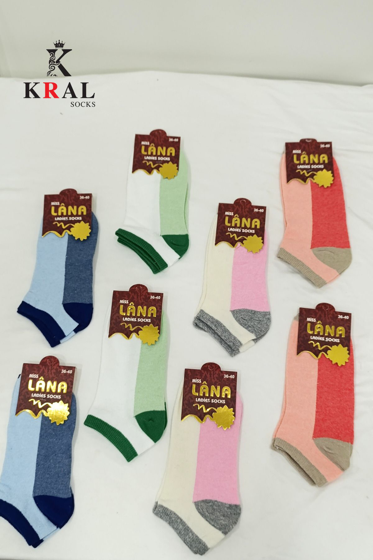 Kadın - Erkek (6 ÇİFT ) Düz Desen Ekonomik Bilek Boy Patik Çorap
