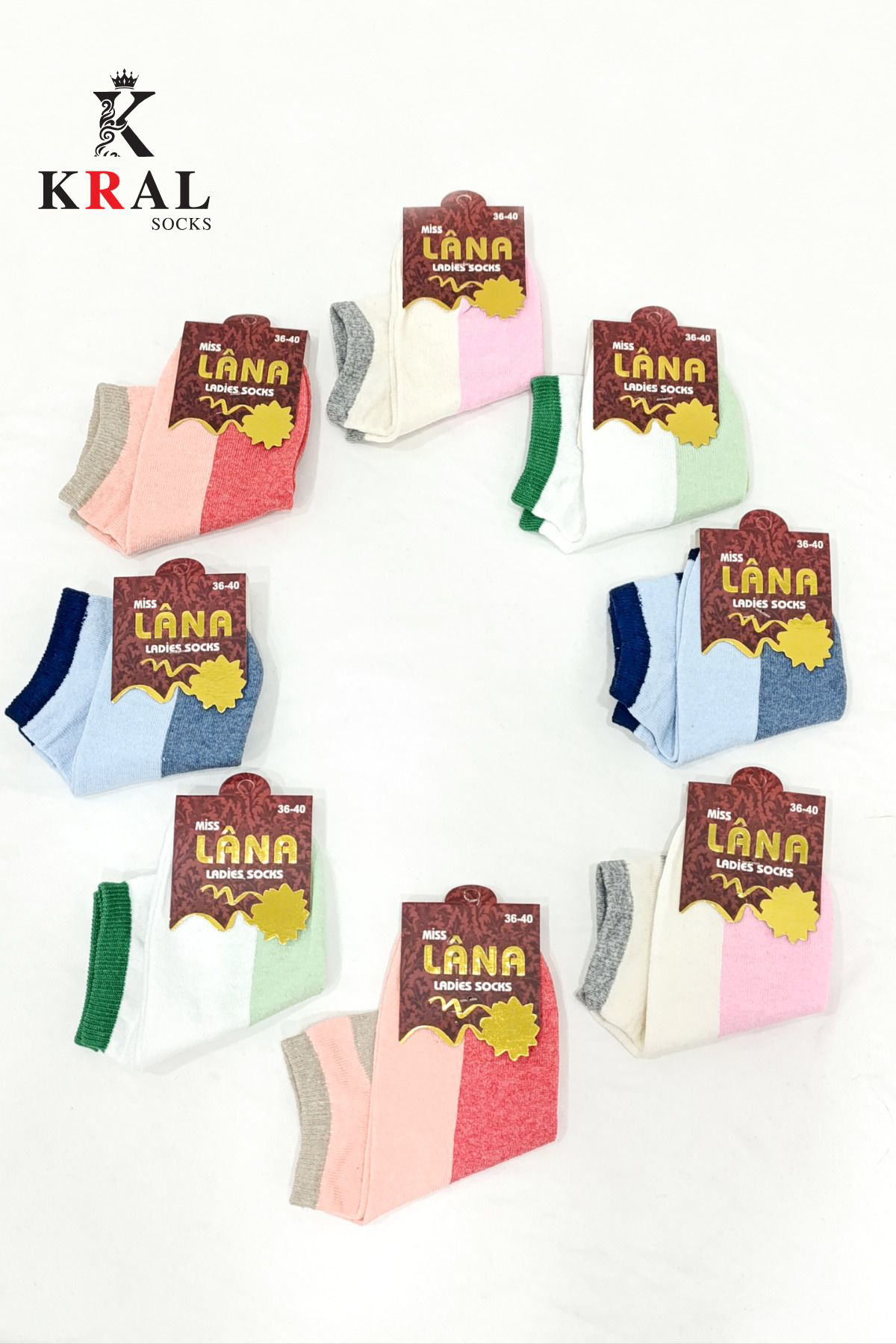 Kadın - Erkek (6 ÇİFT ) Düz Desen Ekonomik Bilek Boy Patik Çorap