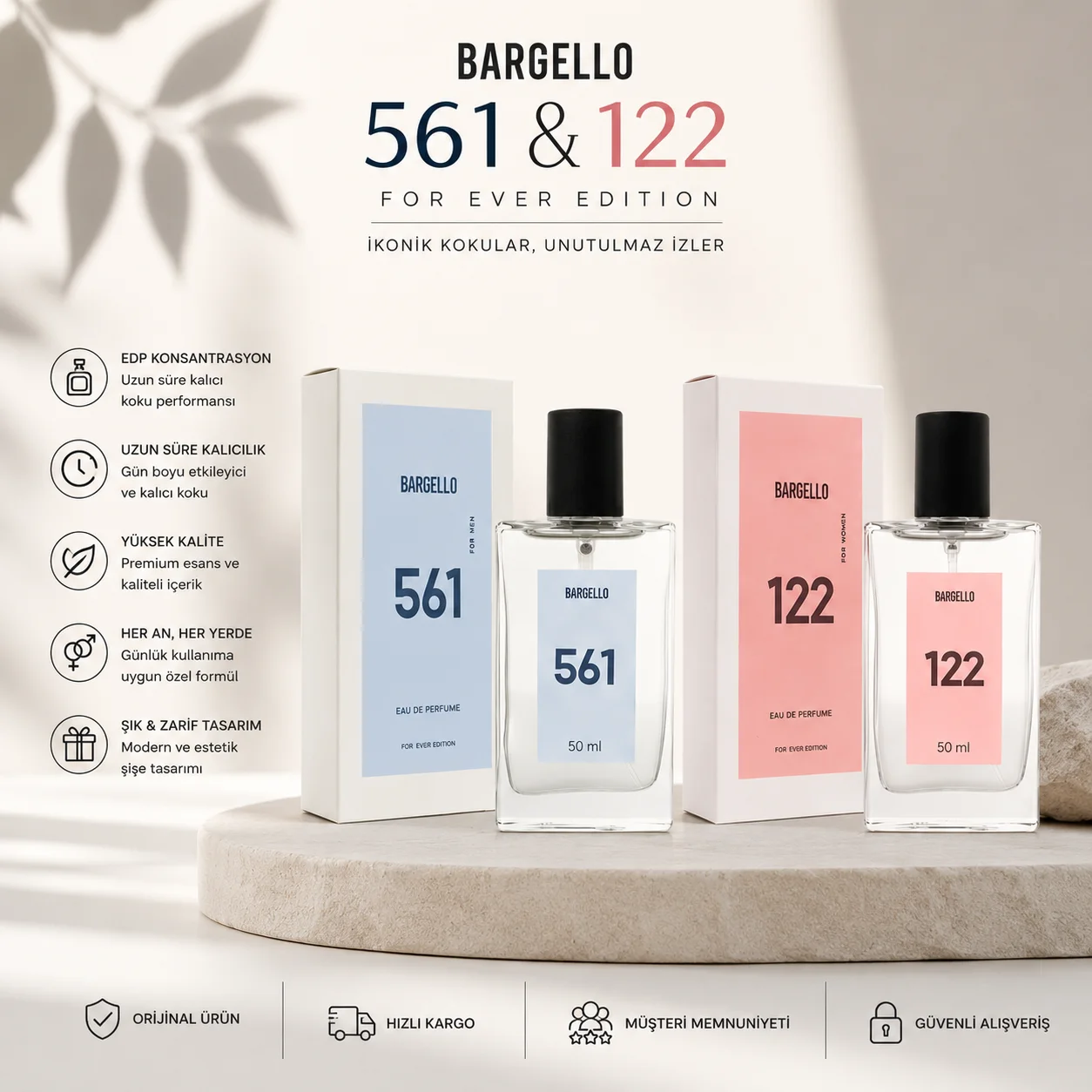 Kadın & Erkek Parfüm Seti 122 Oriental 561 Fresh 50 ml Edp