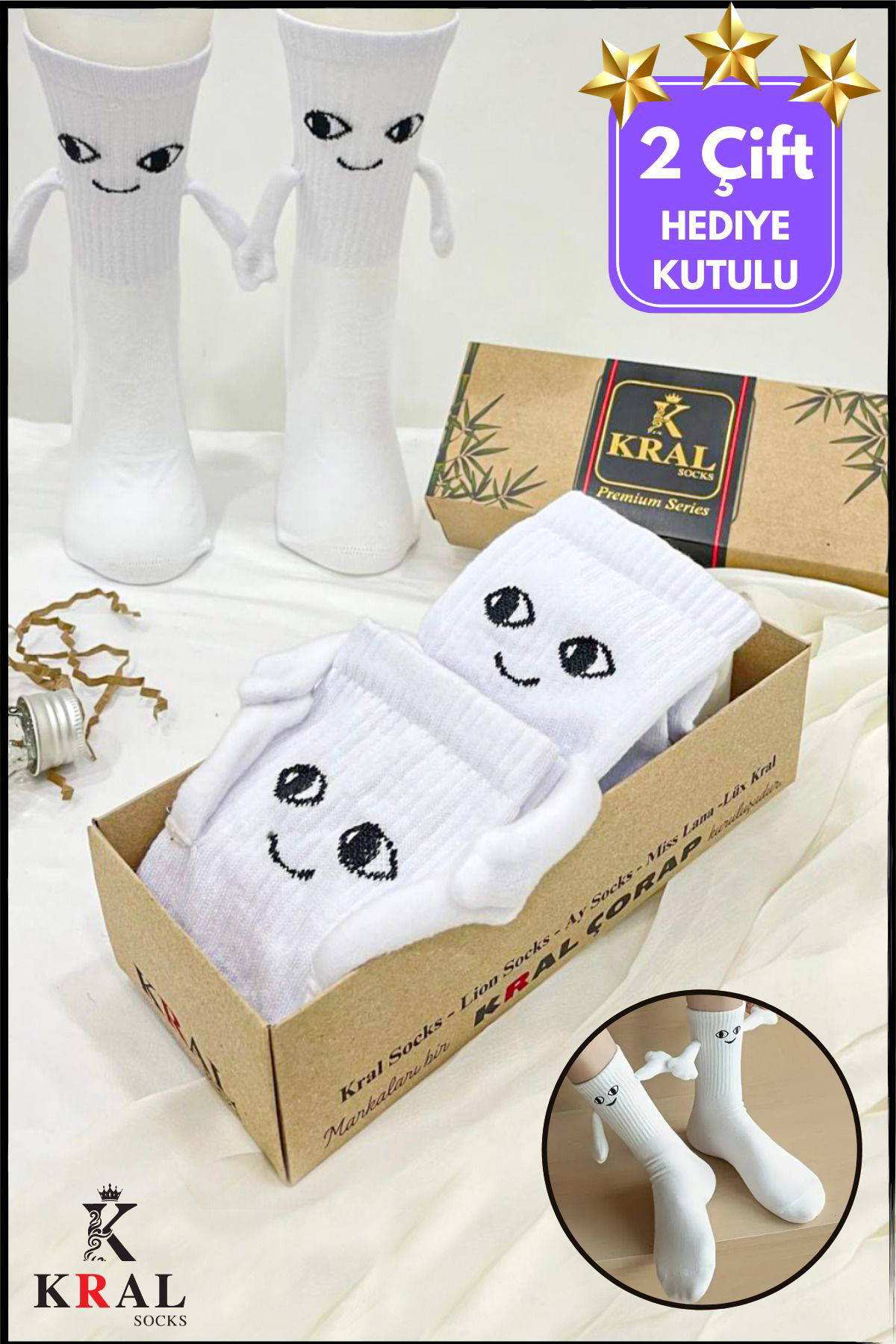 Kadın - Erkek Sevgili Çorabı Mıknatıslı Elele Tutuşan Çorap (2 Çİ