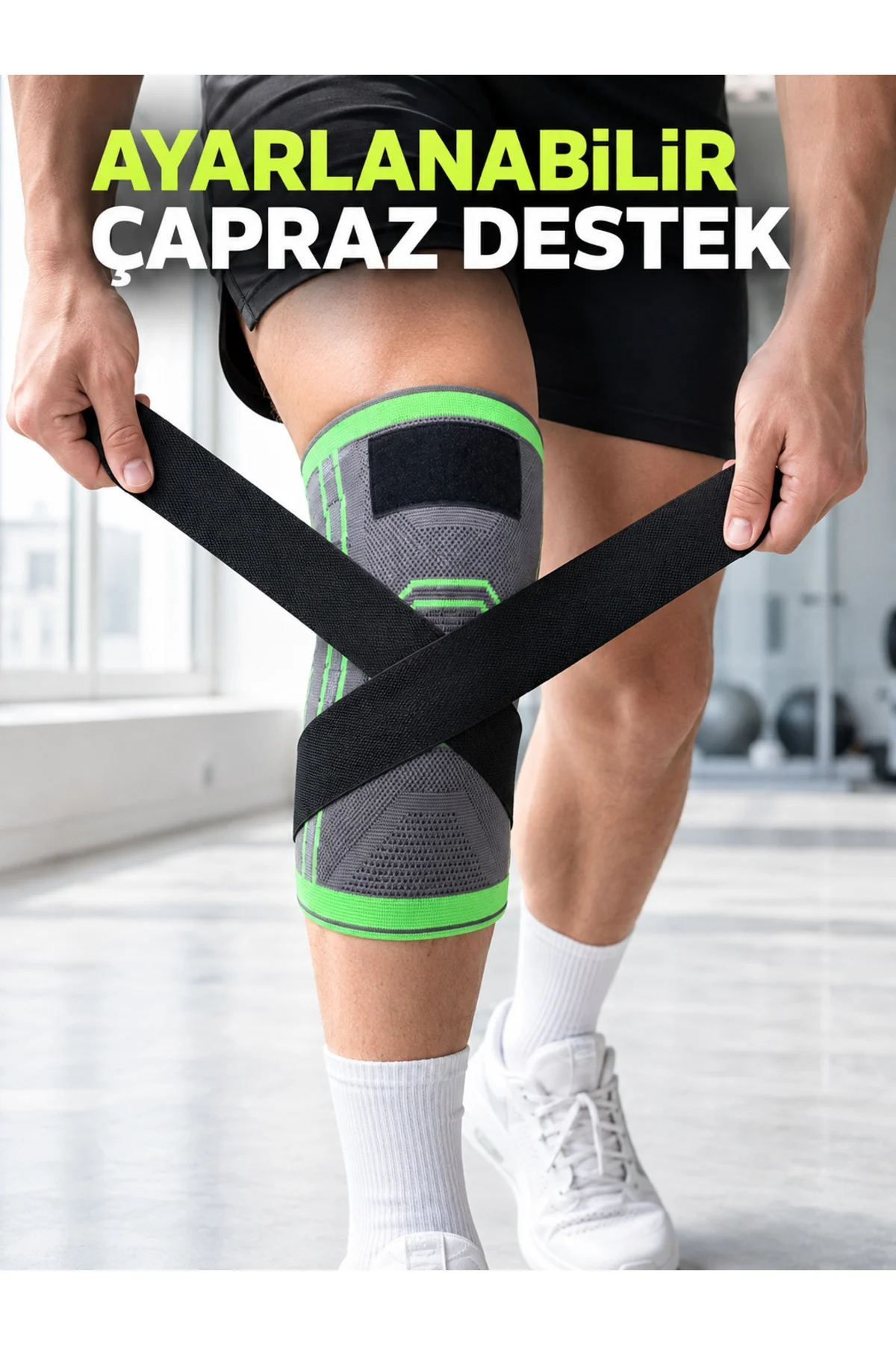 Kadın Erkek Sporcu Dizliği Esnek Örme Ayarlanabilir Bantlı Diz Desteği Kadın Erkek Sporcu Dizliği Esnek Örme Ayarlanabilir Bantlı Diz Desteği