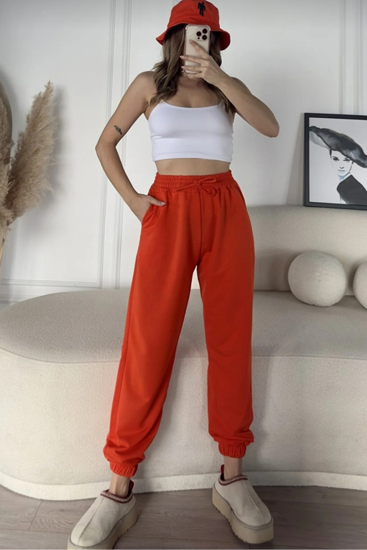 Mayar Butik Kadın Eşofman İki İplik Paçalar Lastikli Jogger Tek Alt