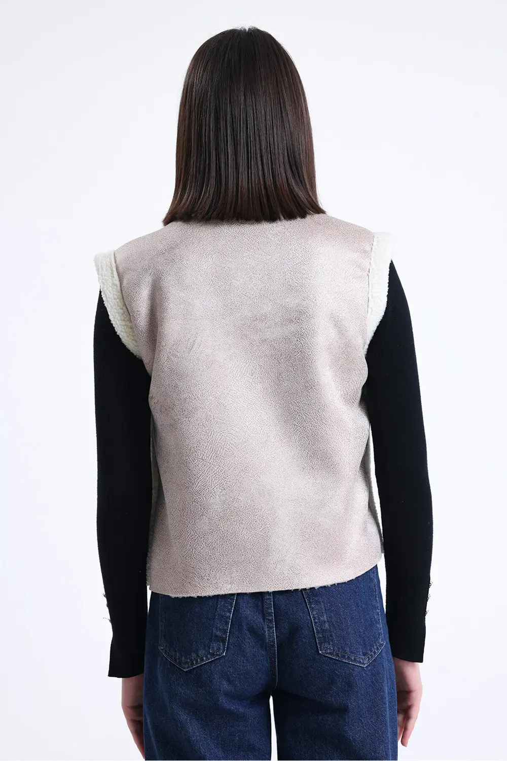 Kadın Fermuarlı, İçi & Yakası Kürklü Yelek