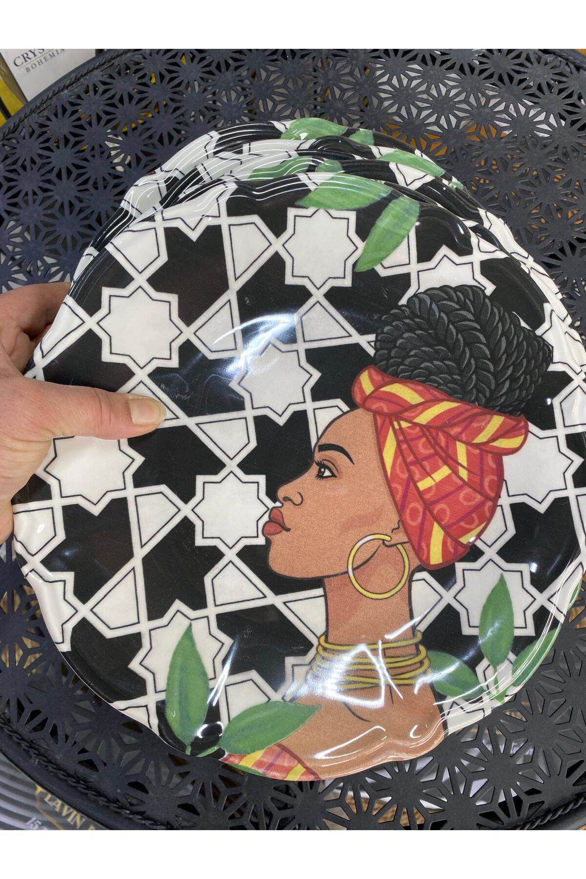 Kadın Figürlü 6 Lı Porselen Servis Tabağı 27cm