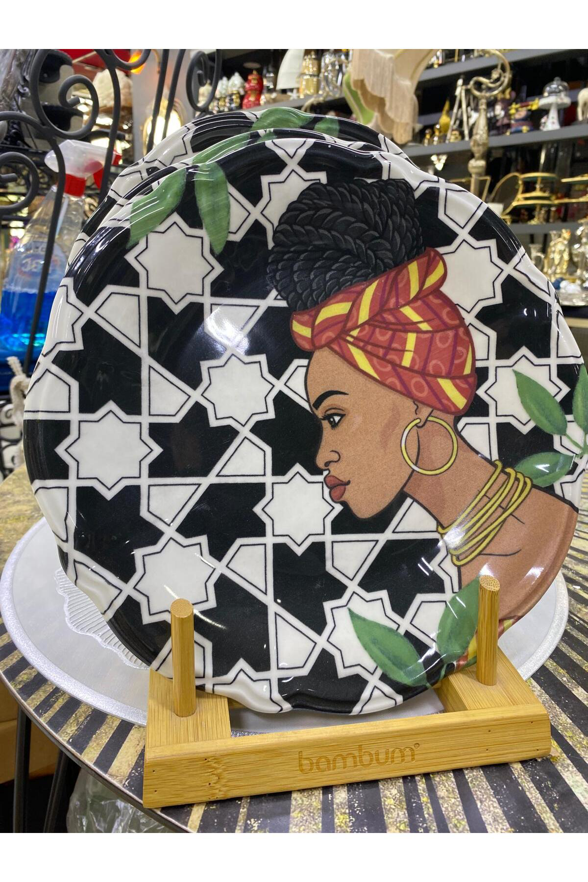 Elif Aksesuar Kadın Figürlü 6 Lı Porselen Servis Tabağı 27Cm