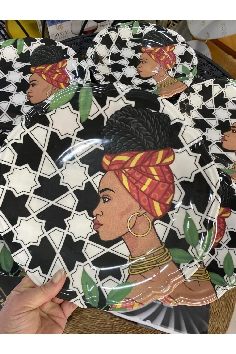 Kadın Figürlü 6 Lı Porselen Servis Tabağı 27cm