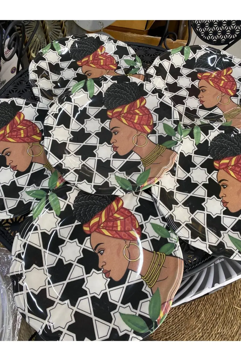 Kadın Figürlü 6 Lı Porselen Servis Tabağı 27cm