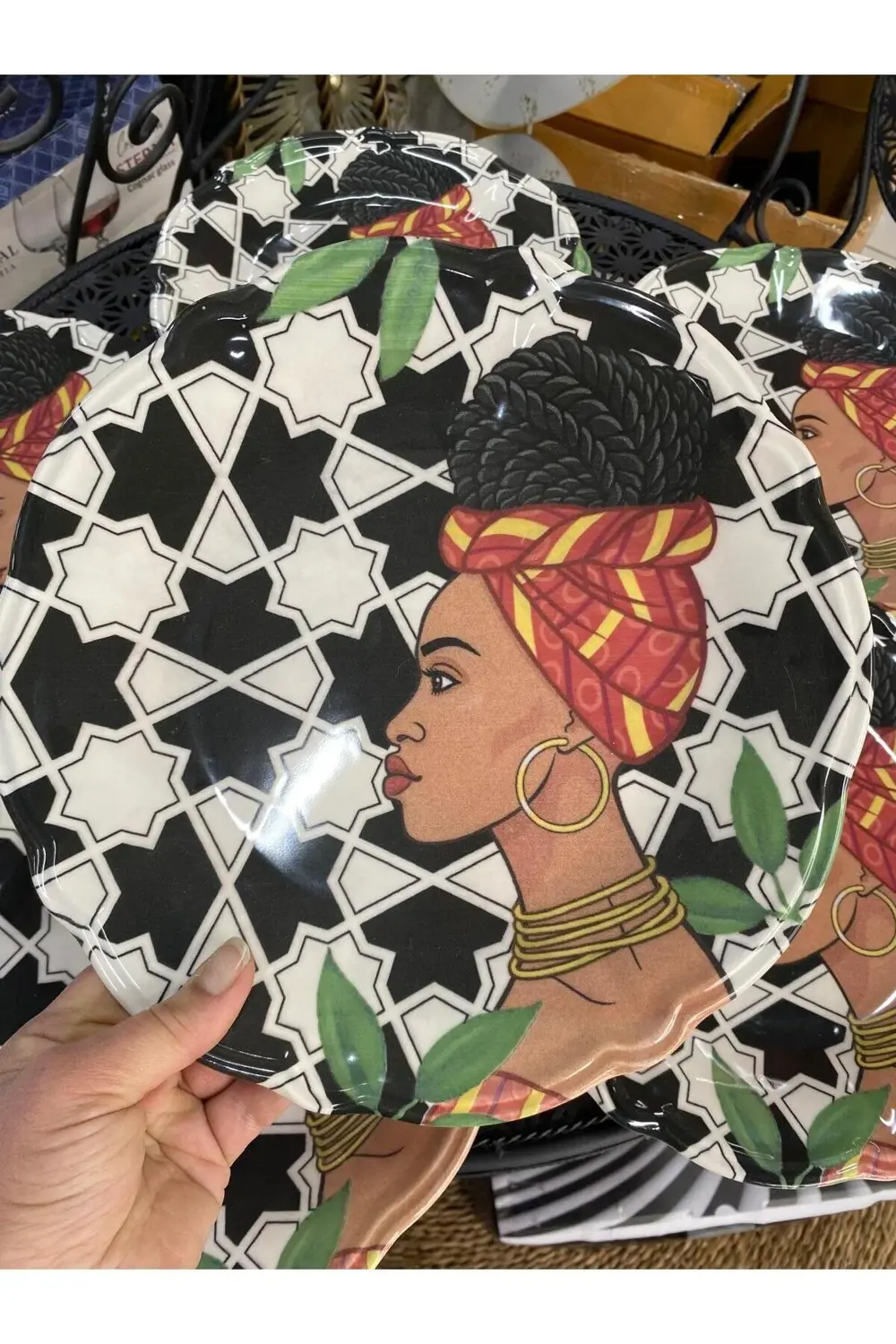 Kadın Figürlü 6 Lı Porselen Servis Tabağı 27cm