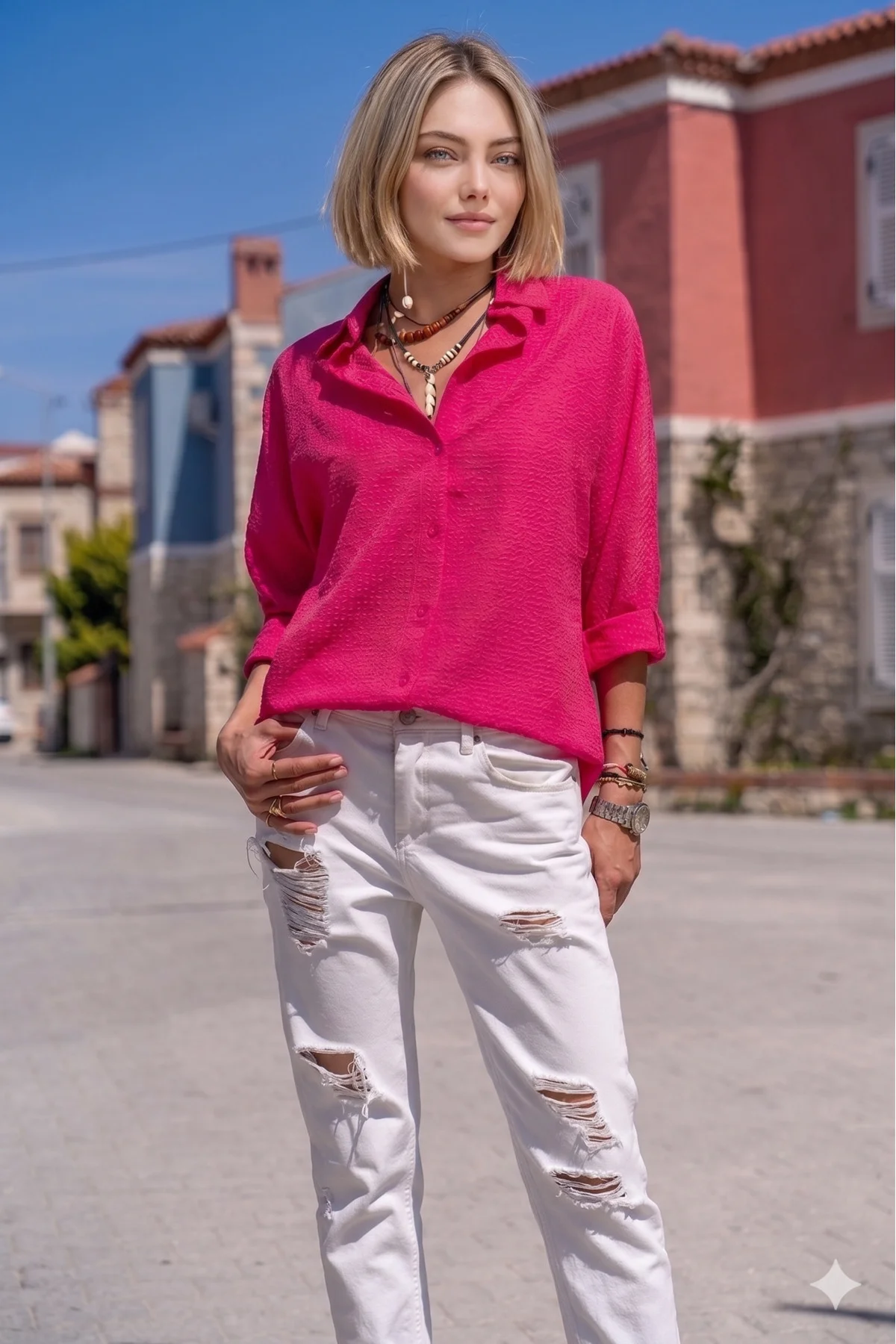 Kadın Mor Uzun Kollu Salaş Gofre Kumaş Basic Tunik Gömlek 3522275 Kadın Mor Uzun Kollu Salaş Gofre Kumaş Basic Tunik Gömlek 3522275