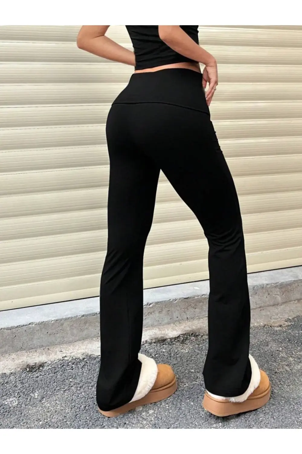 Kadın Geniş Korsaj Bel Detaylı Paçaya Doğru Geniş Yüksek Bel Dalg