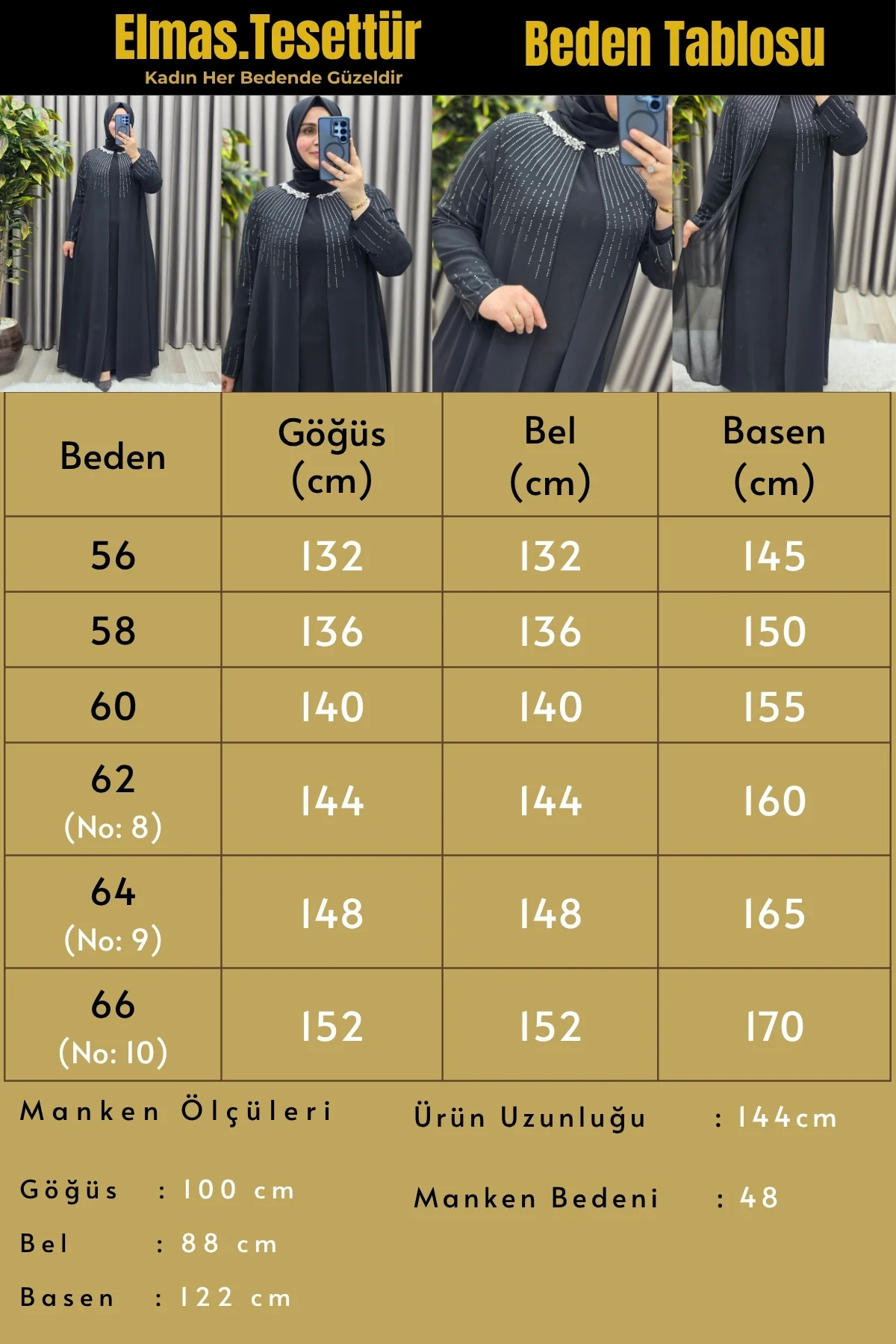 Kadın Giyim Büyük Beden Kolu ve Önü Damla Taşlı Şifon Abiye Elbise Fiyatı, Yorumları ve Özellikleri