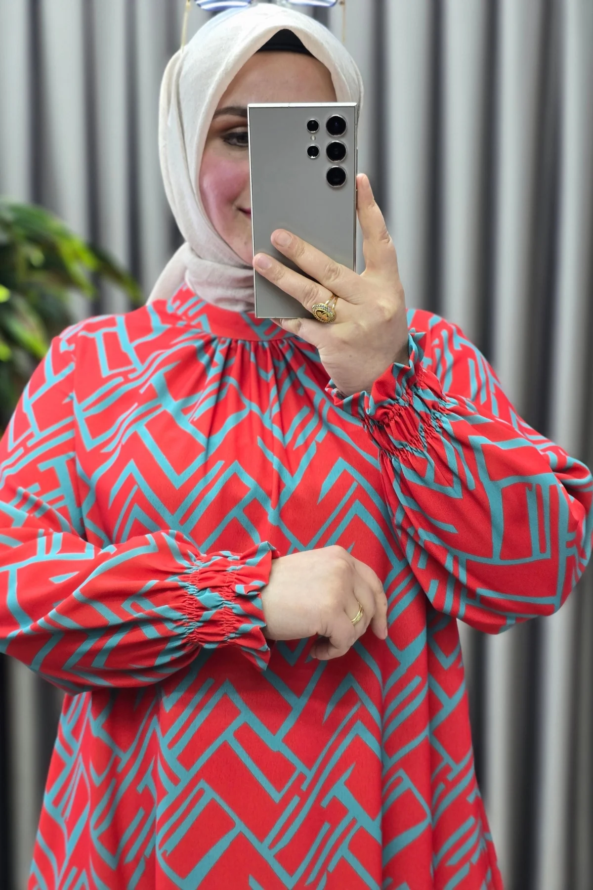 Kadın Giyim Büyük Beden Labirent Desen Tunik