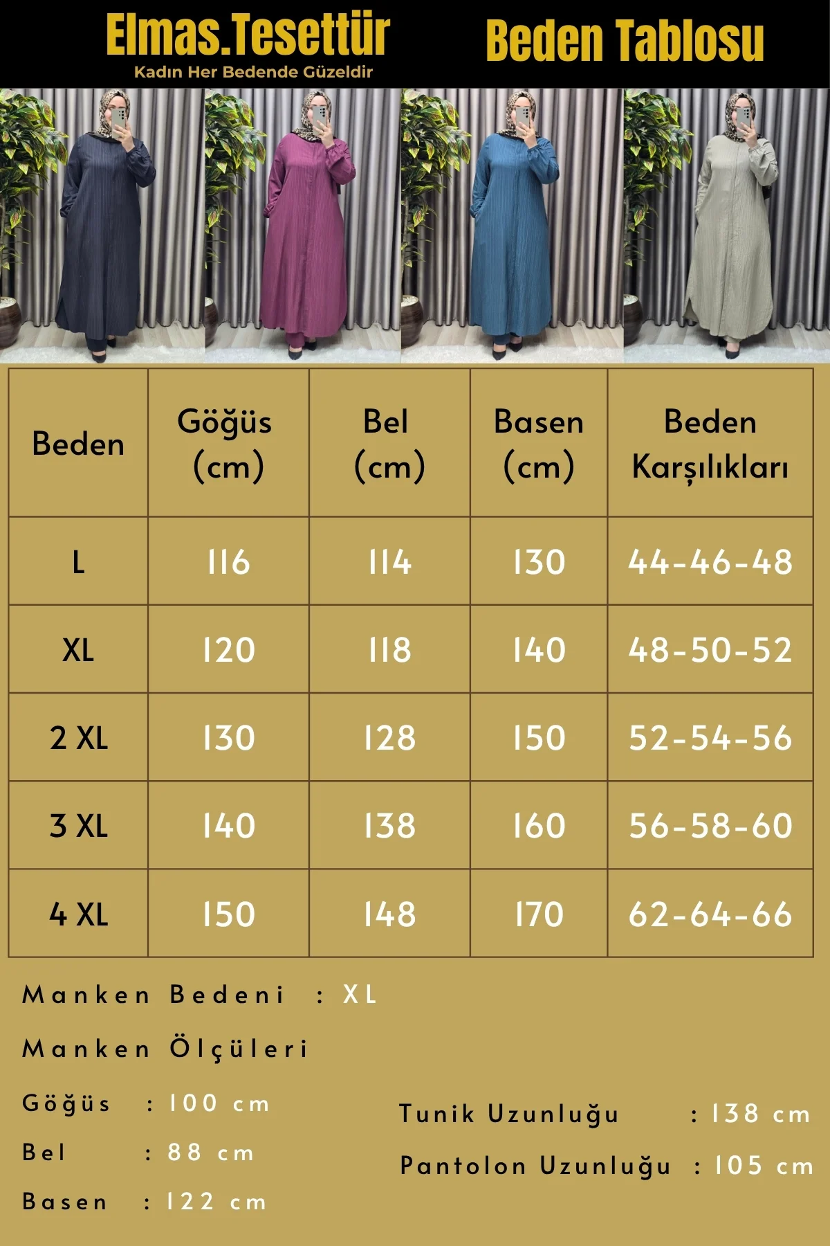 Kadın Giyim Büyük Beden Düğmeli Kolu Lastikli Gofre İkili Takım