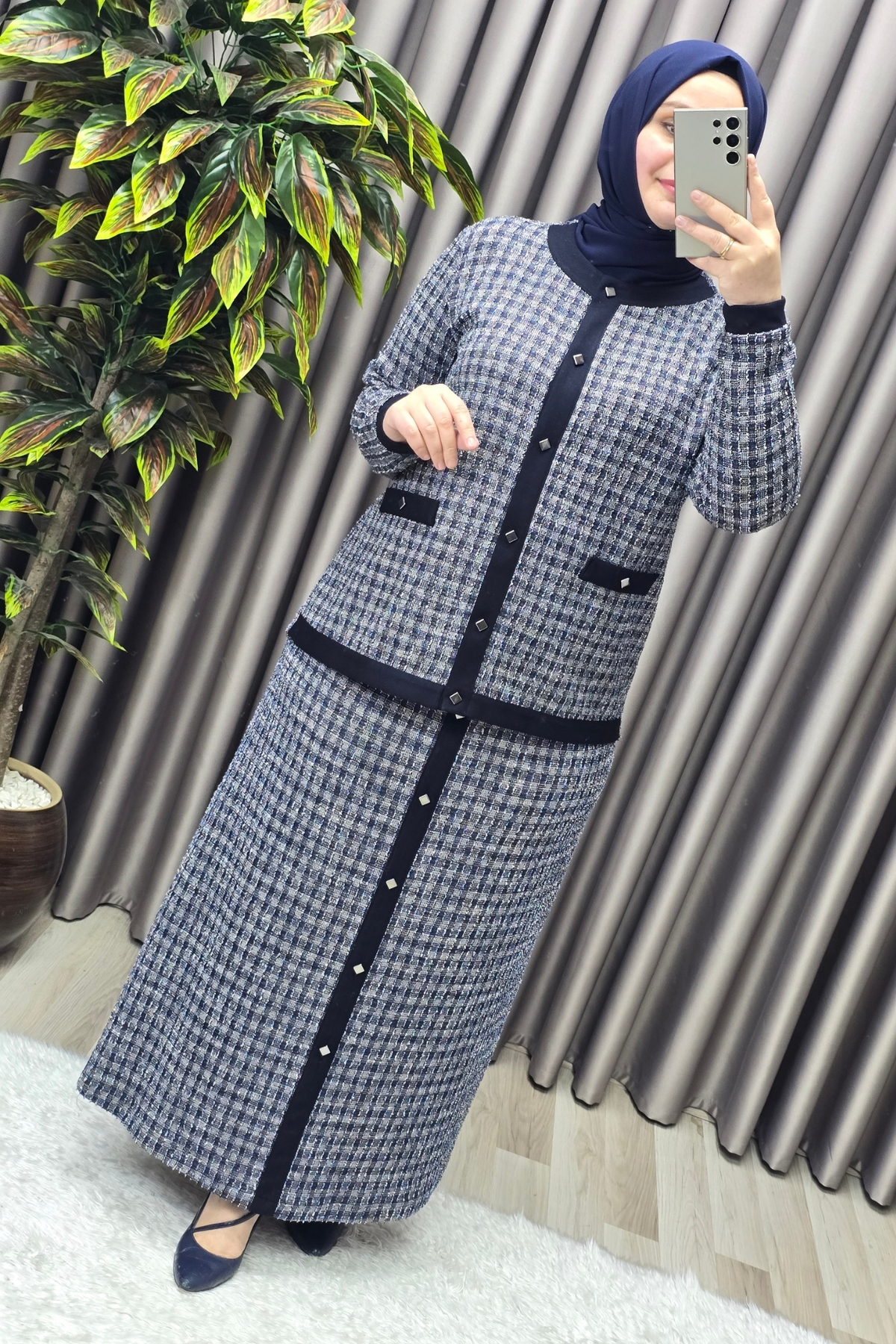 Kadın Giyim Büyük Beden Kolları Ribanalı Ceket Etek Tuvit İkili T