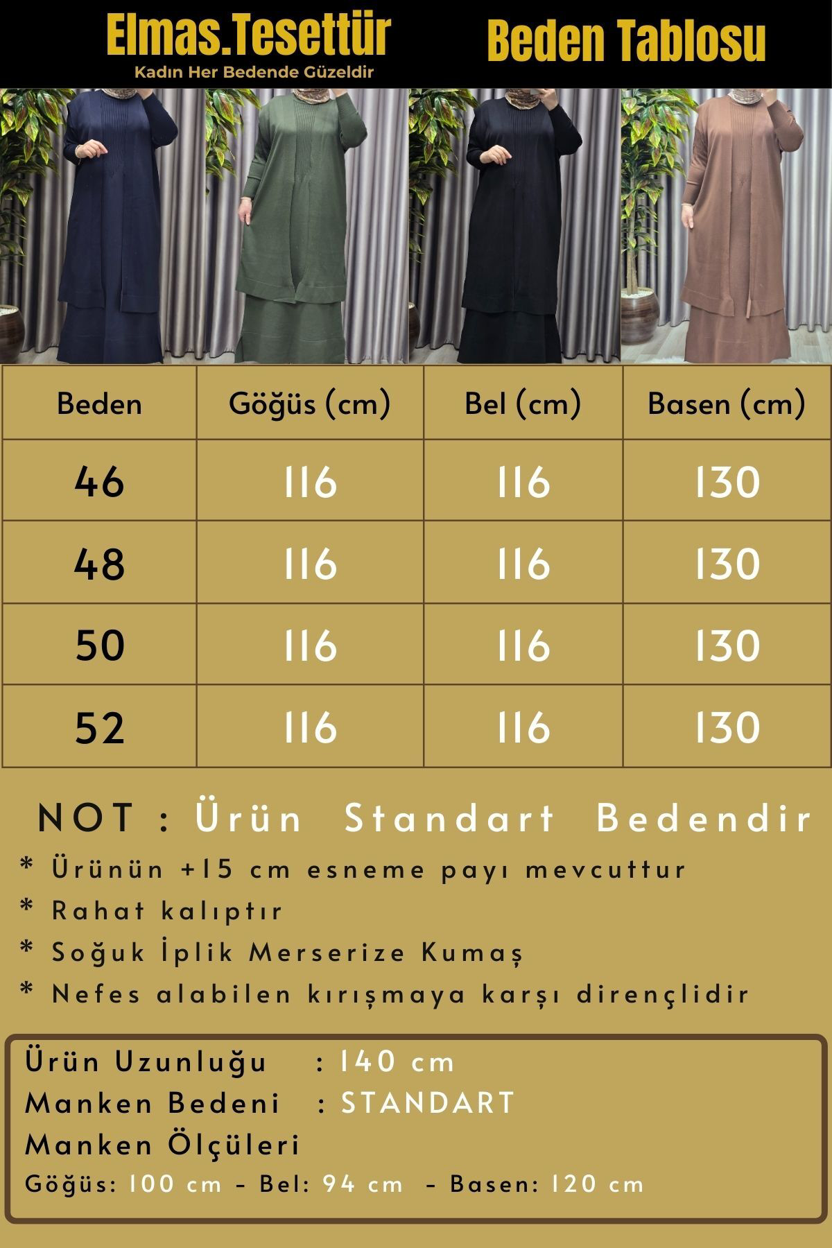 Kadın Giyim Büyük Beden 1 Soğuk Triko Yelekli Fitilli Elbiseli İk