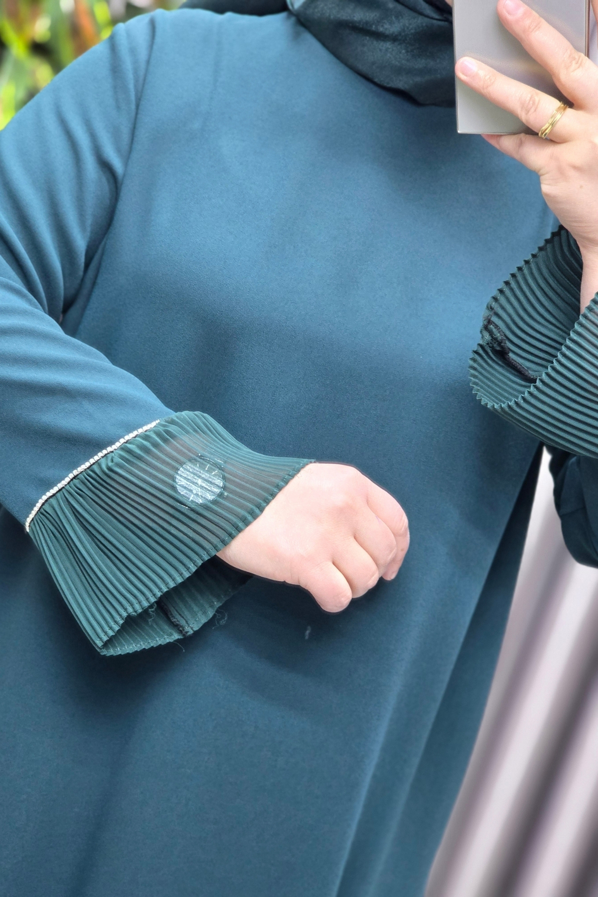 Kadın Giyim Büyük Beden Kolu ve Etek Ucu Piliseli Taşlı Abiye Elb