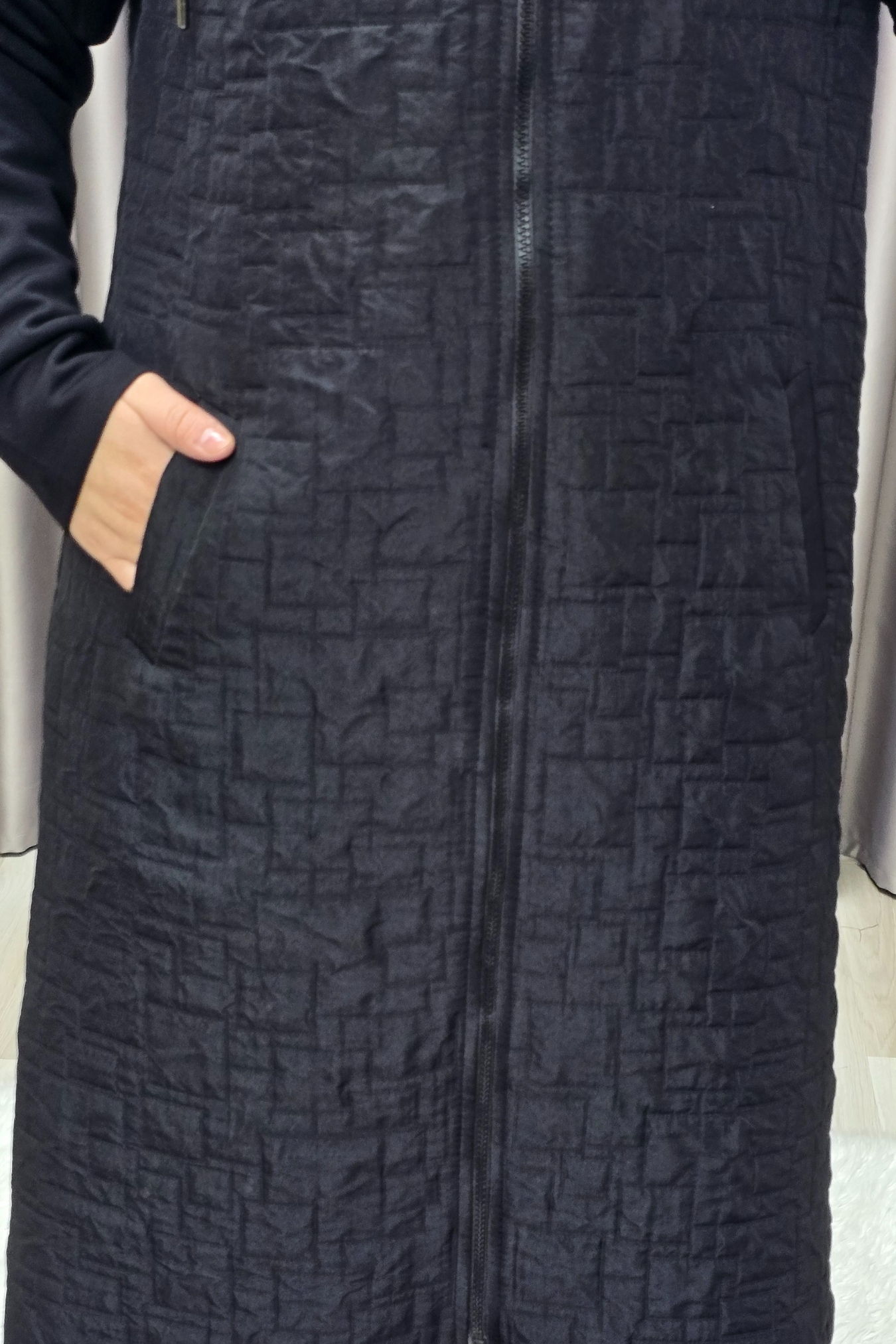 Kadın Giyim Büyük Beden Kapşonlu Polarlı Kapitone Kap