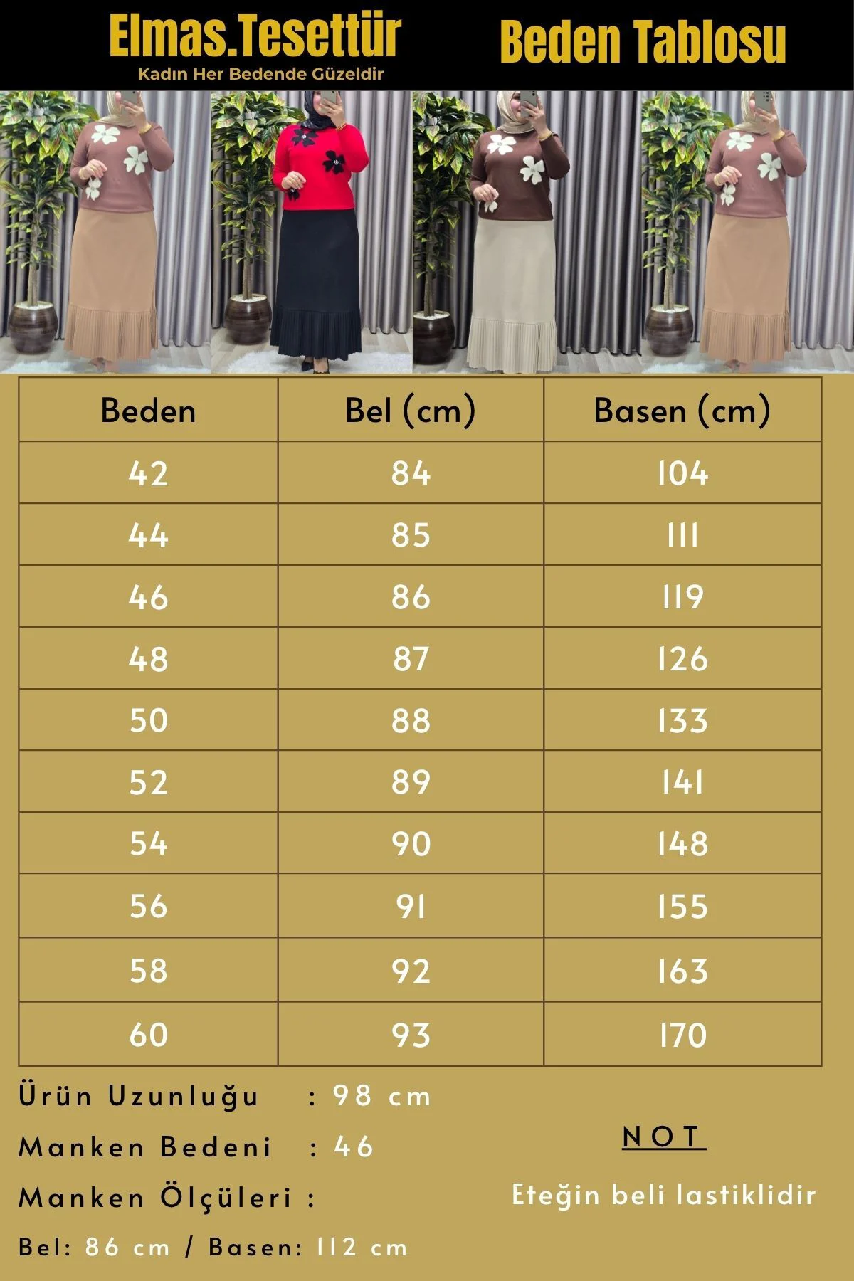 Kadın Giyim Büyük Beden Piliseli Etek