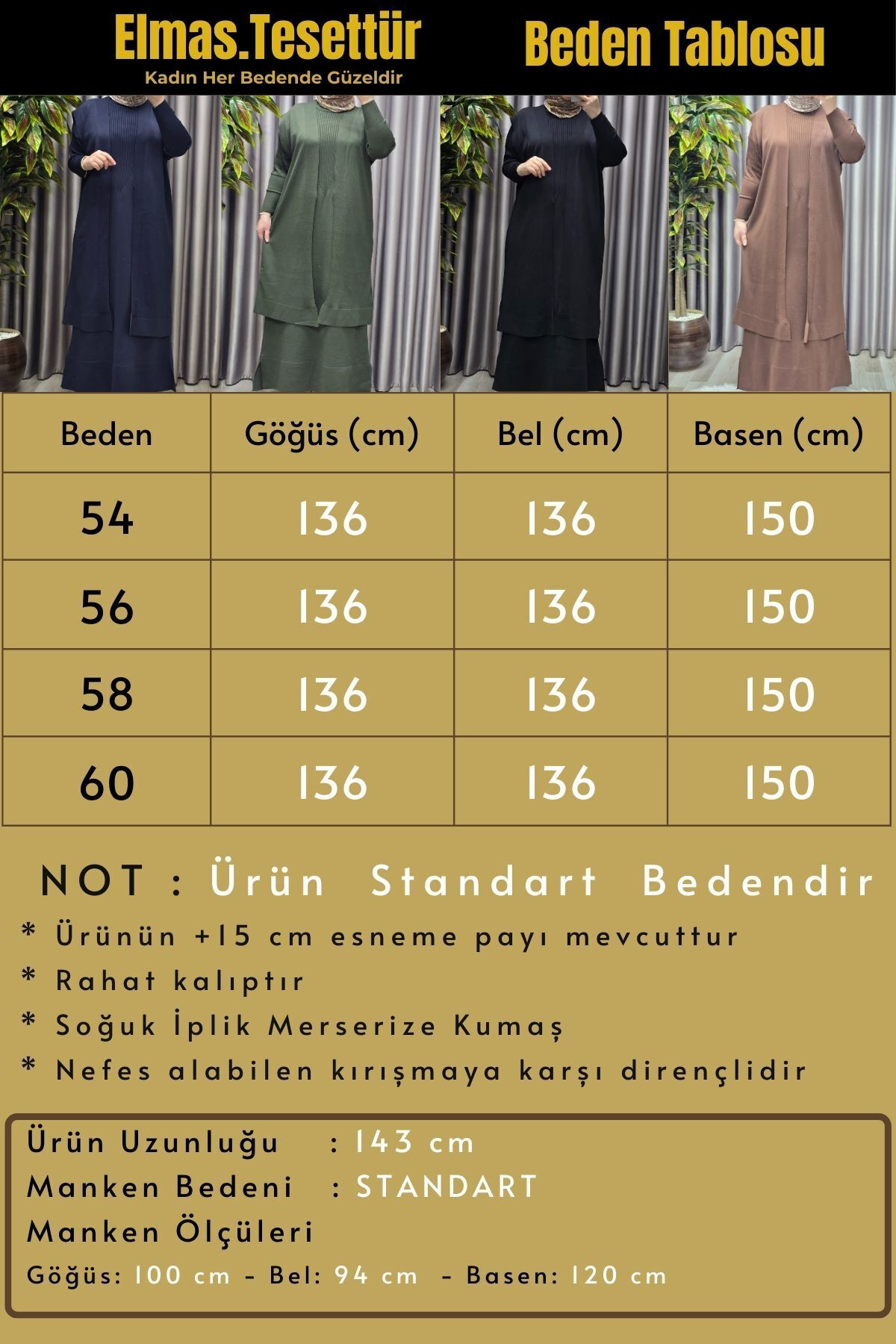 Kadın Giyim Büyük Beden 2 Soğuk Triko Yelekli Fitilli Elbiseli İk