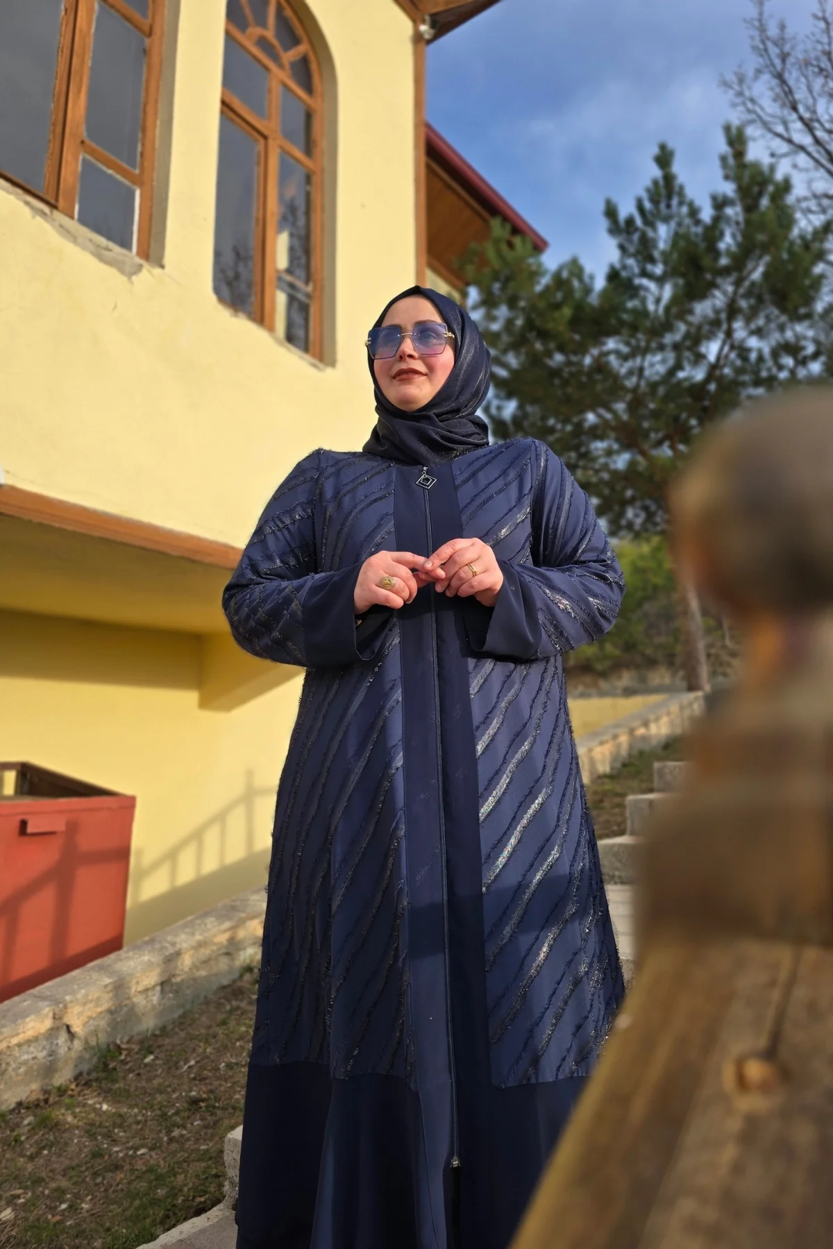 Kadın Giyim Büyük Beden Etek Ucu Üç Katlı Şifon Selin Abaya