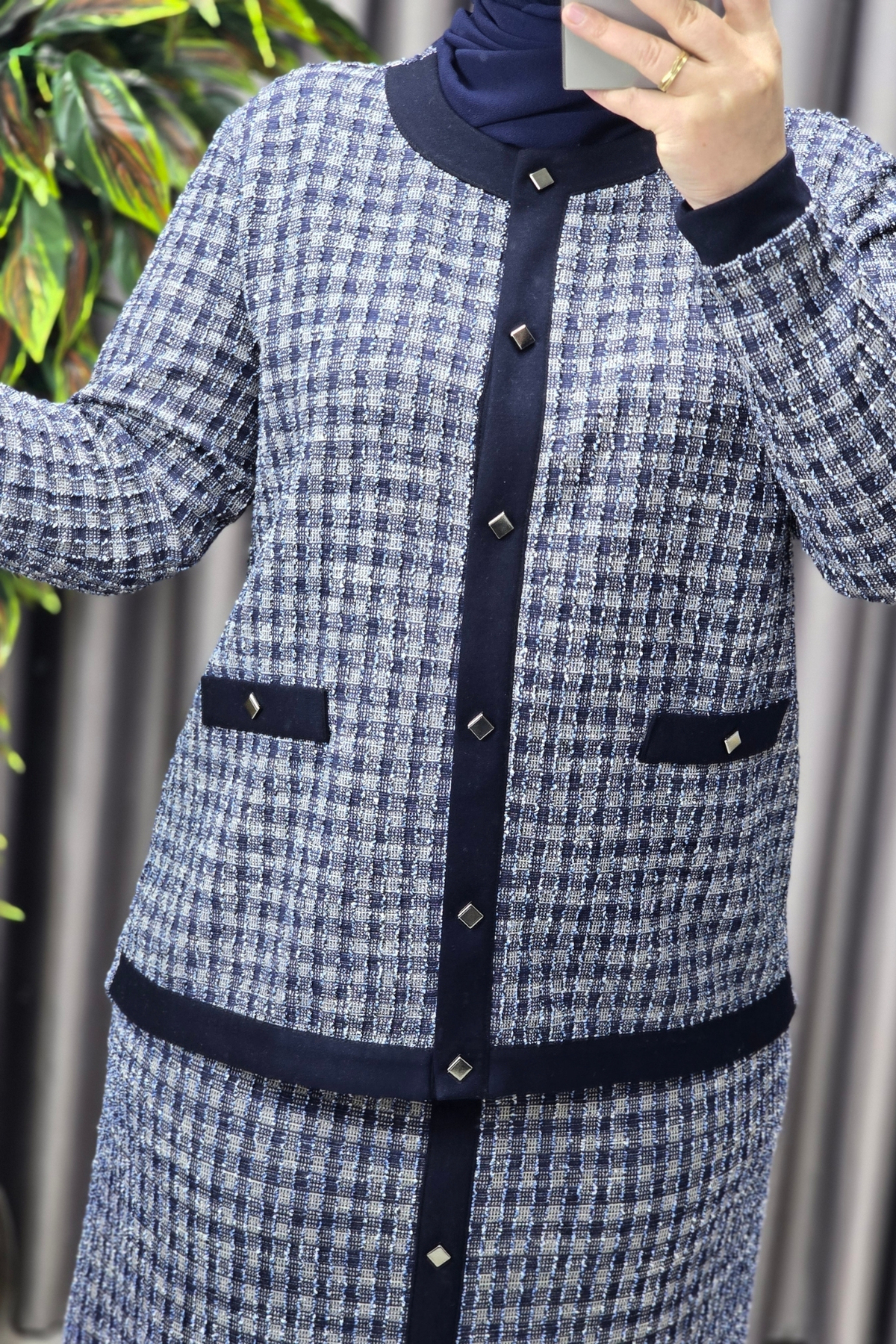 Kadın Giyim Büyük Beden Kolları Ribanalı Ceket Etek Tuvit İkili T