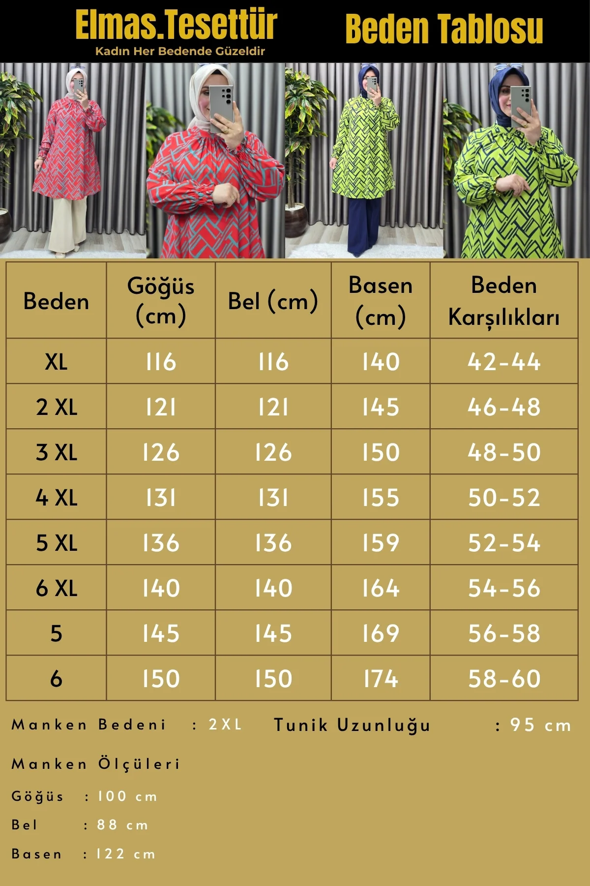 Kadın Giyim Büyük Beden Labirent Desen Tunik
