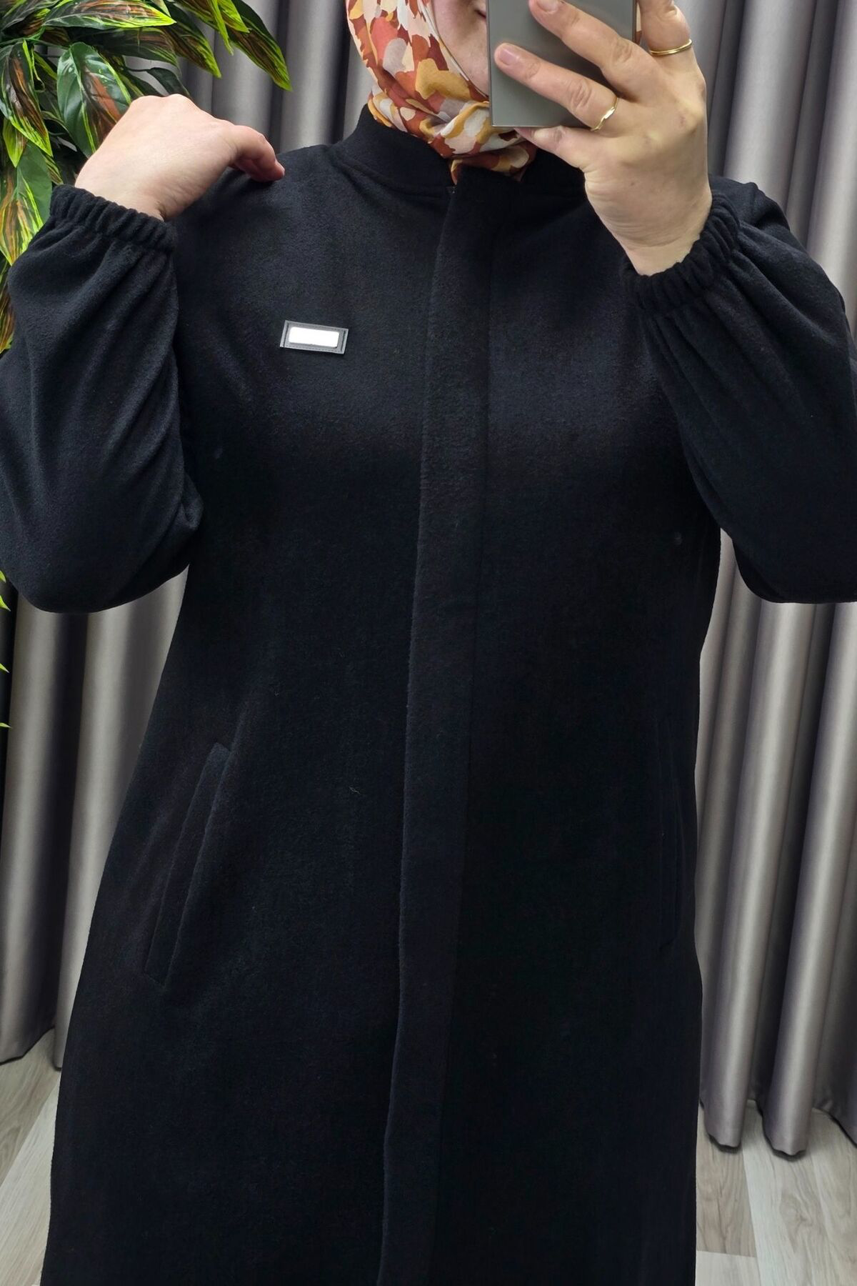 Kadın Giyim Büyük Beden Kapşonsuz Yumuşak Kaşe Tam Boy Kaban