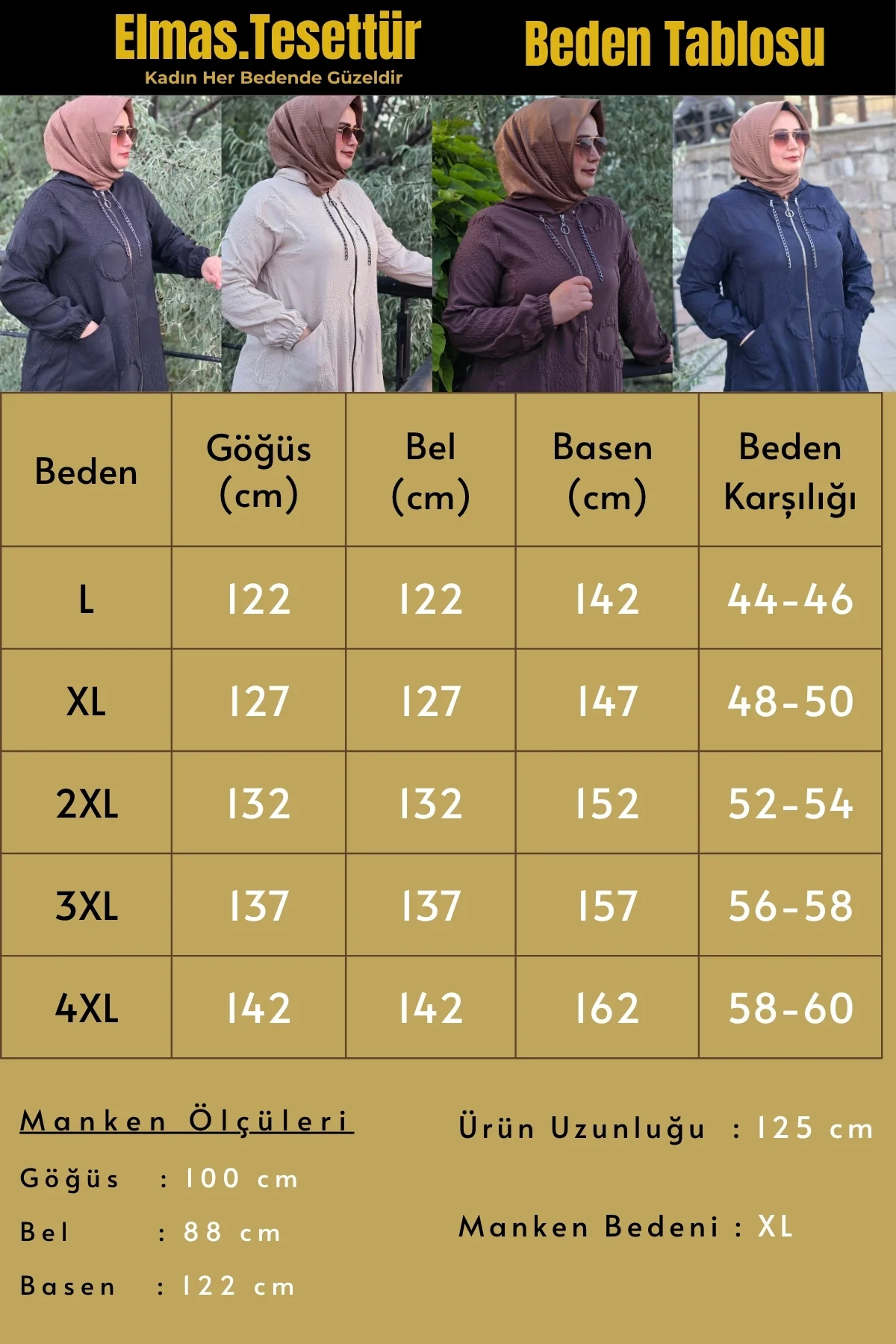 Kadın Giyim Büyük Beden Halka Kabartma Baskılı Jakarlı Kapşonlu Torba Cepli Kap - Görsel 3