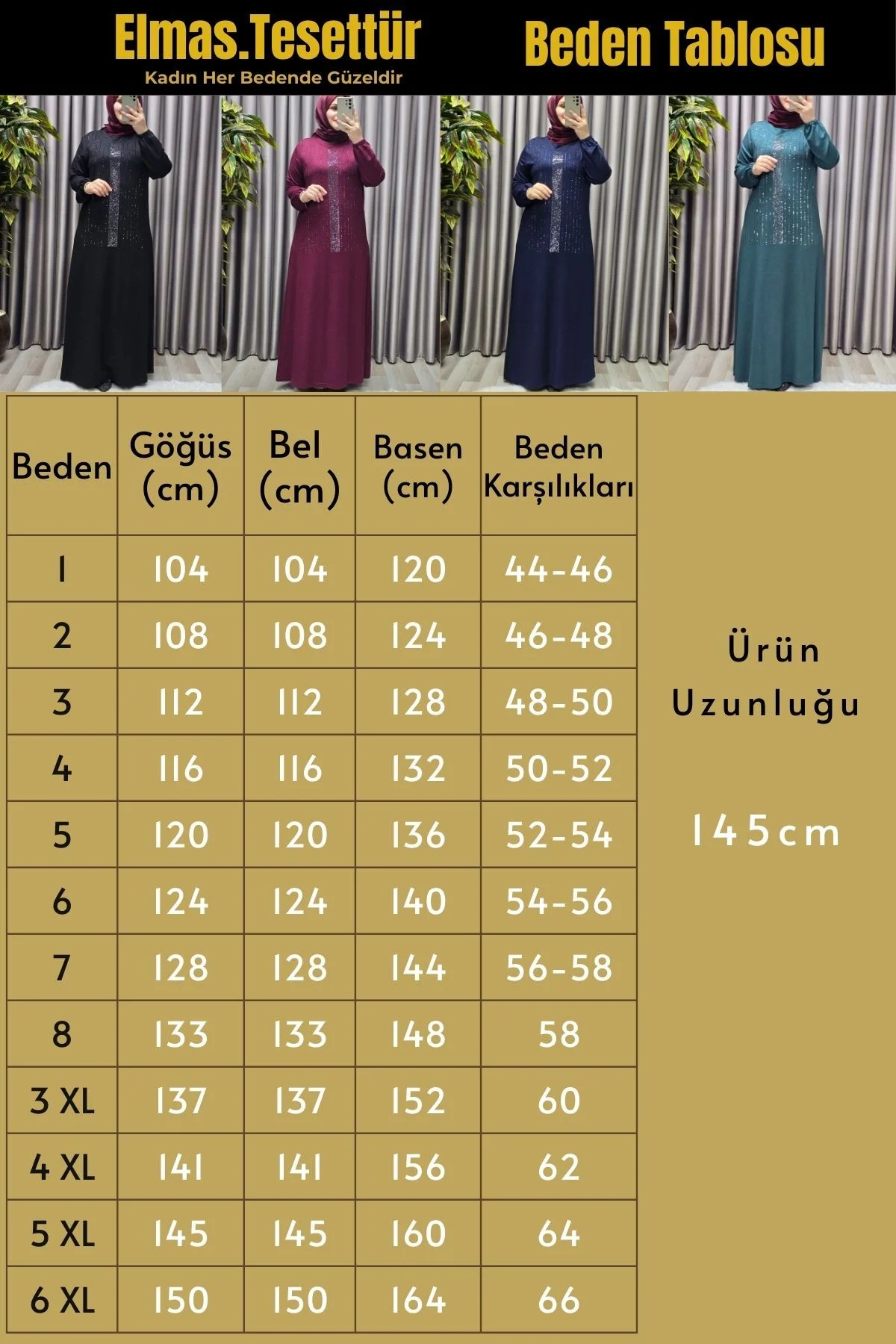 Kadın Giyim Büyük Beden Kristal Taşlı Elbise - Görsel 3
