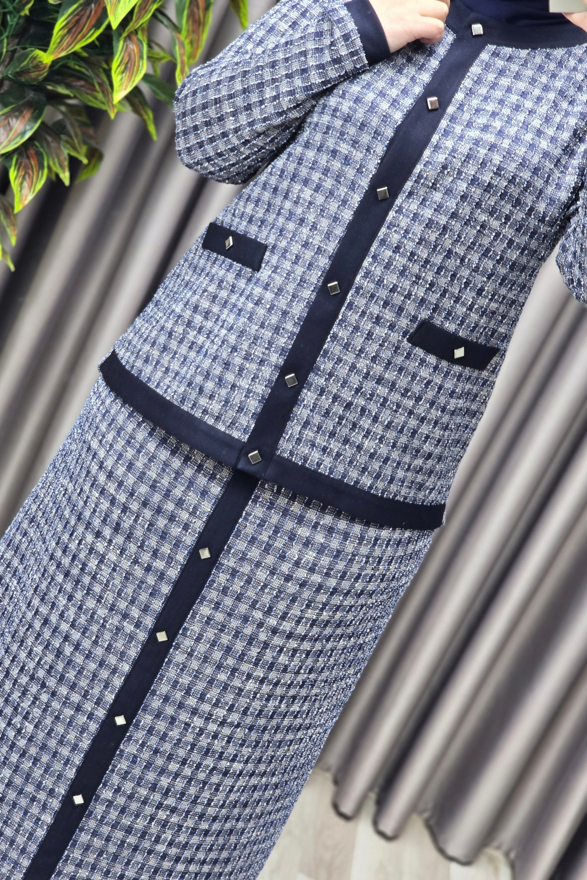 Kadın Giyim Büyük Beden Kolları Ribanalı Ceket Etek Tuvit İkili T