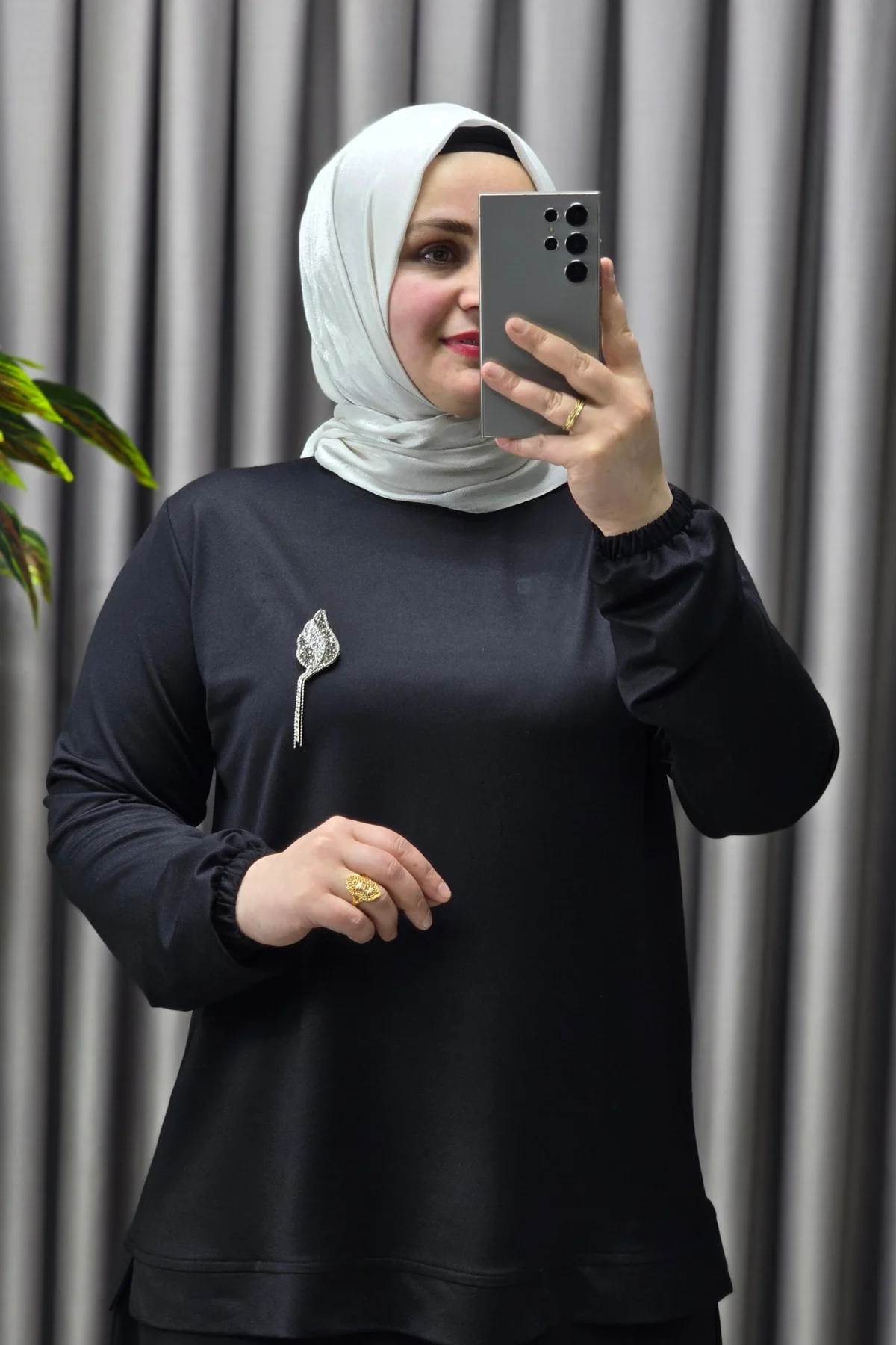 Kadın Giyim Büyük Beden Kristal Bronşlu Spor Etekli Takım