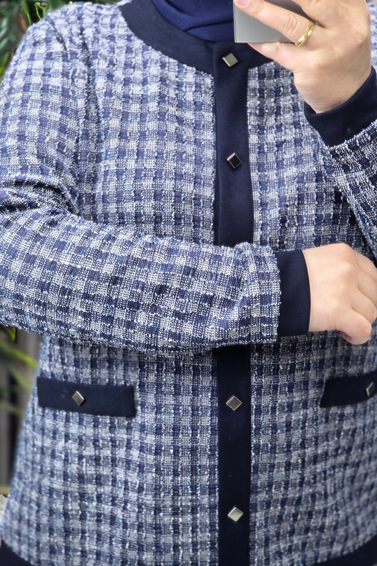 Kadın Giyim Büyük Beden Kolları Ribanalı Ceket Etek Tuvit İkili T