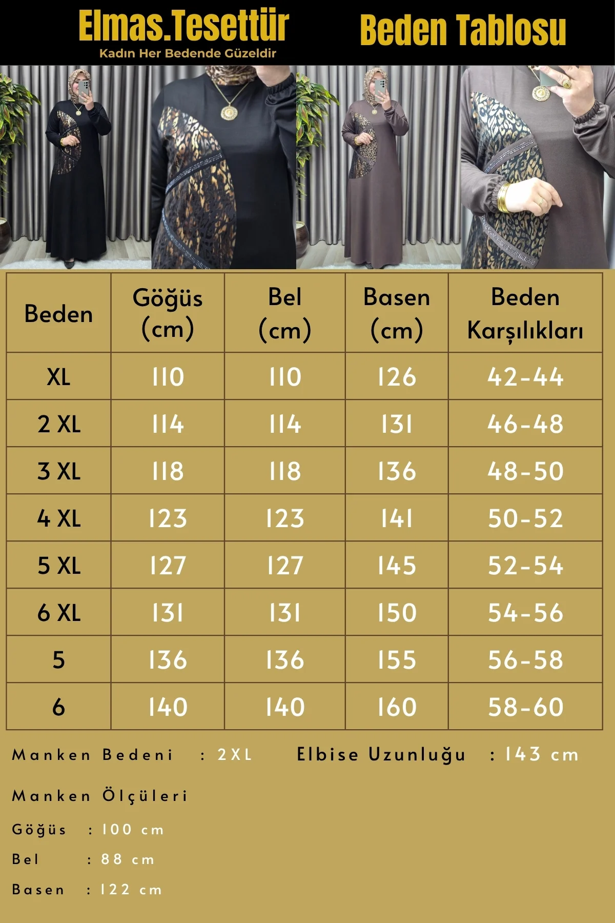 Kadın Giyim Büyük Beden Leopar Yarım Ay Desenli Kristal Elbise