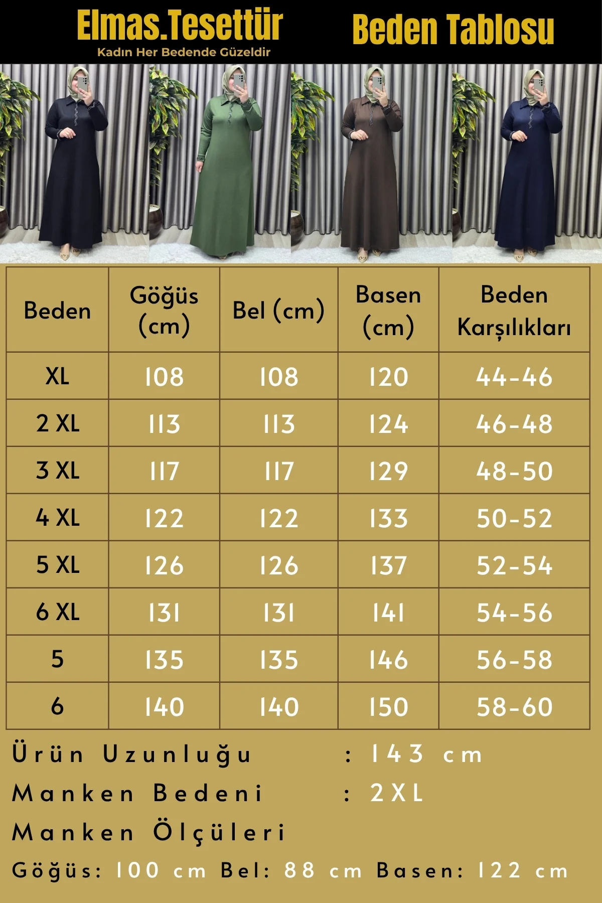 Kadın Giyim Büyük Beden Yakası ve Kolu Taşlı BSN Baskılı Elbise - Görsel 3