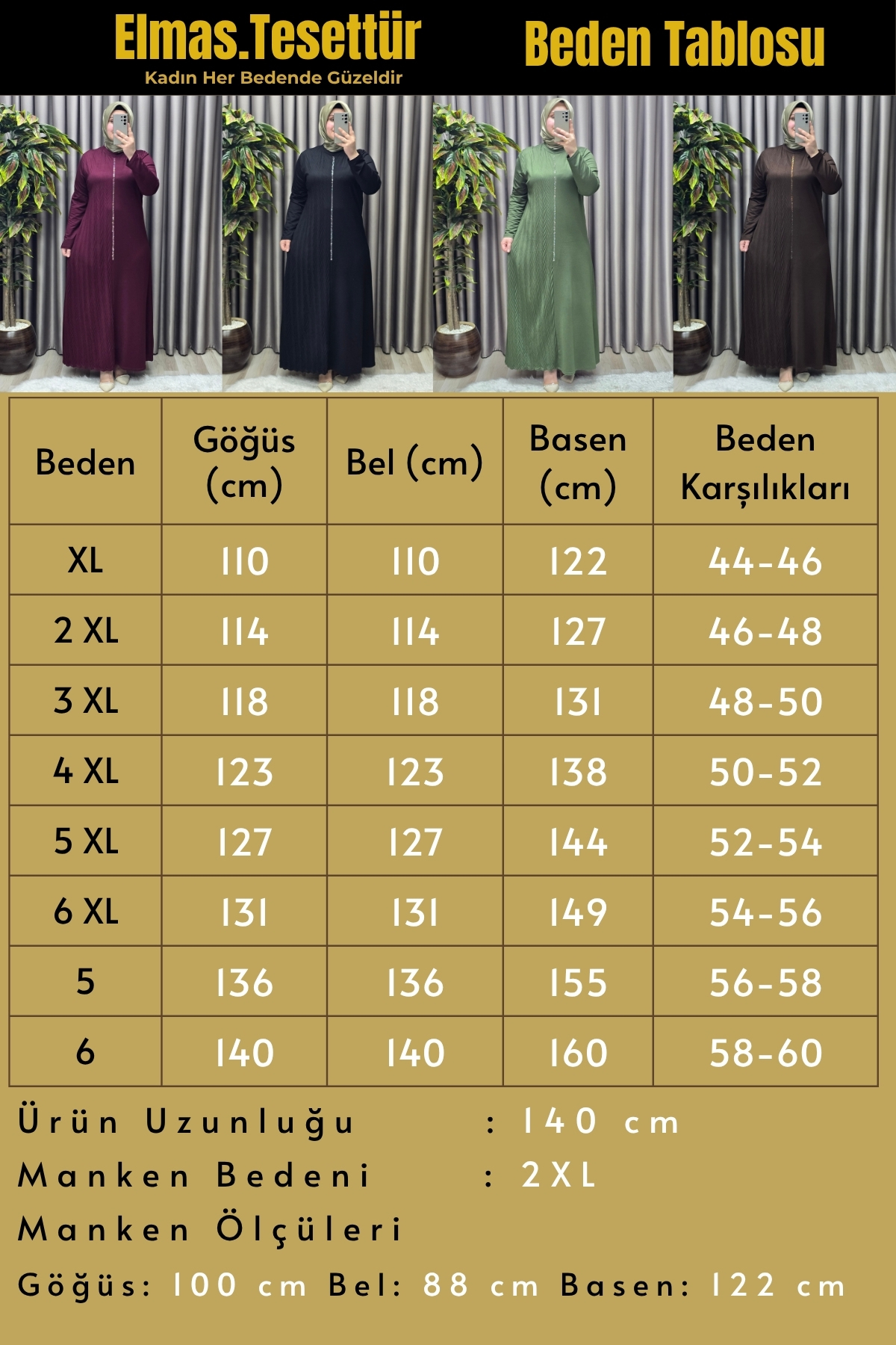 Kadın Giyim Büyük Beden Presli Taşlı Battal Elbise