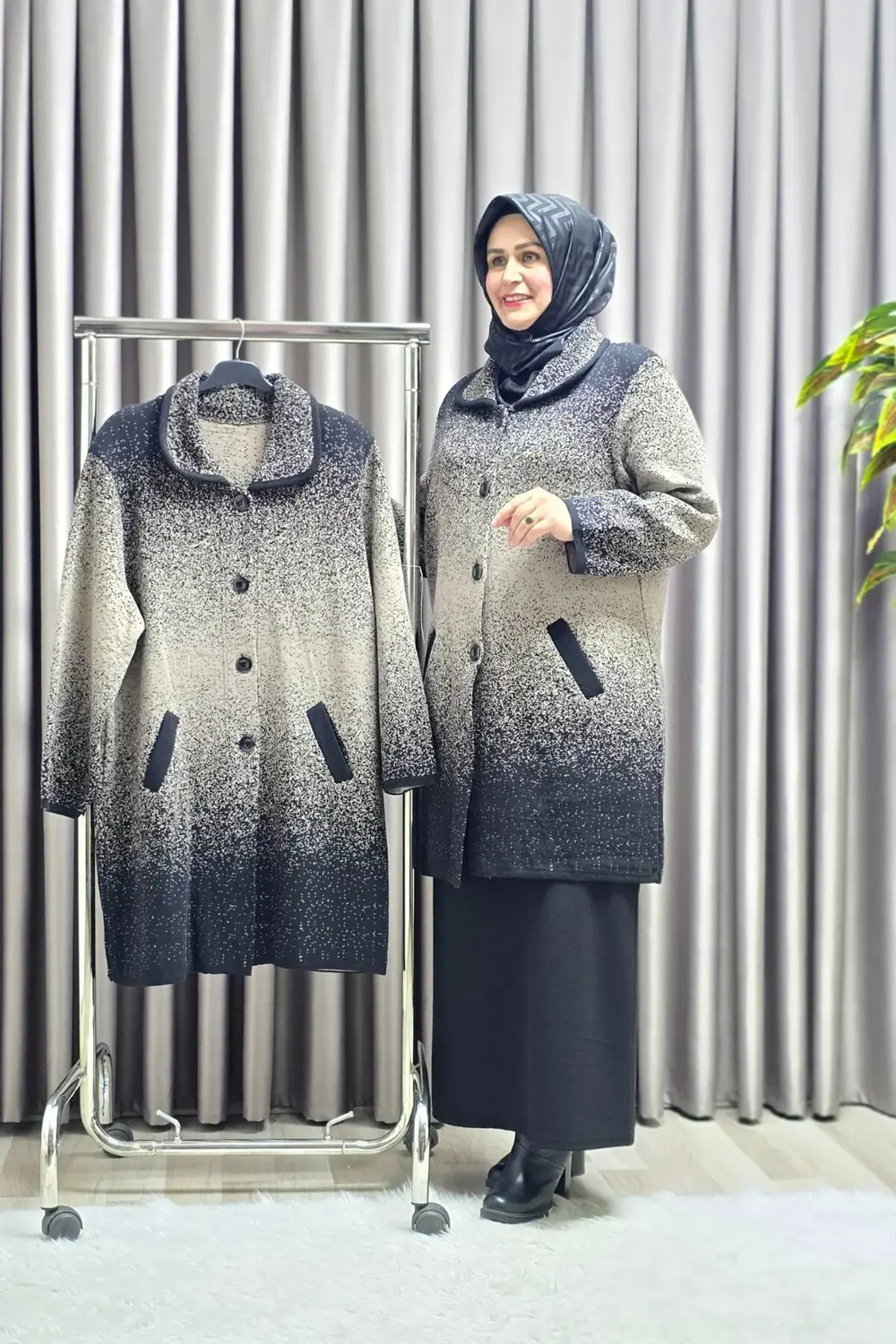 Kadın Giyim Büyük Beden Damla Hırka